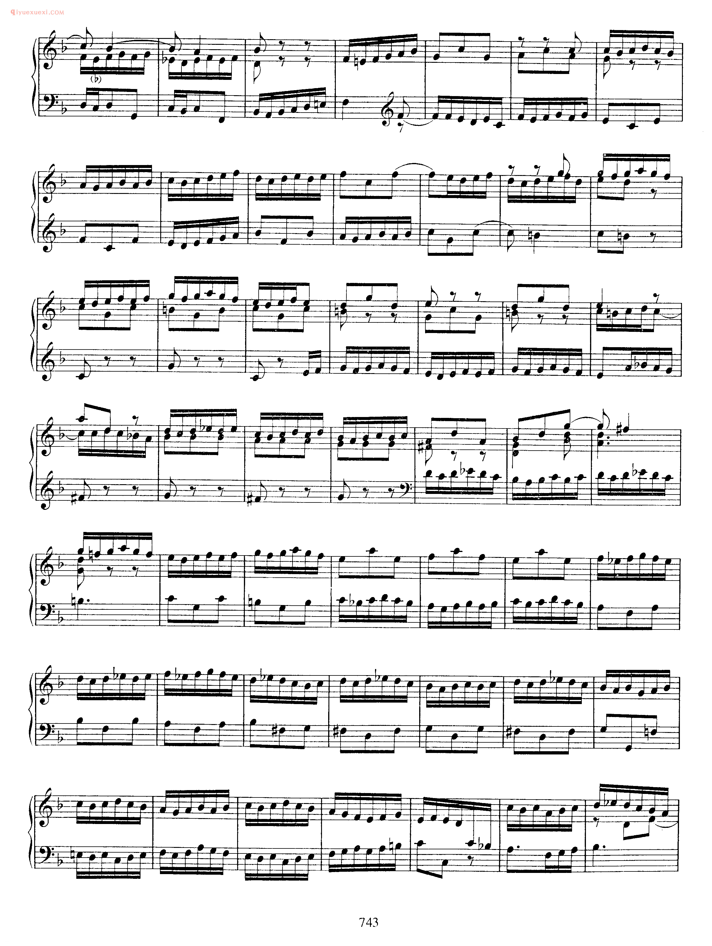 巴赫F大调序曲《Bach Overture in F, BWV 820 》巴赫钢琴作品