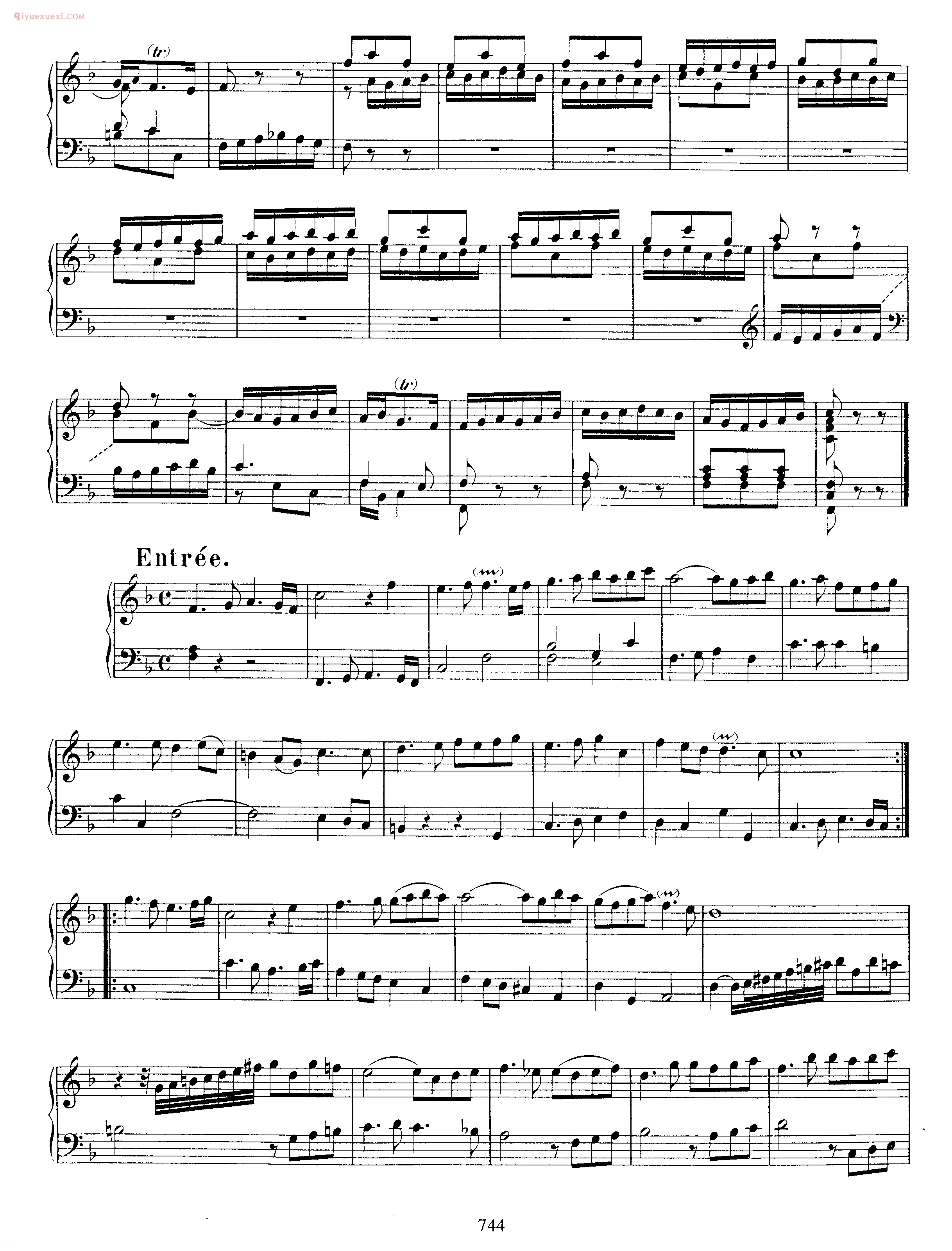 巴赫F大调序曲《Bach Overture in F, BWV 820 》巴赫钢琴作品