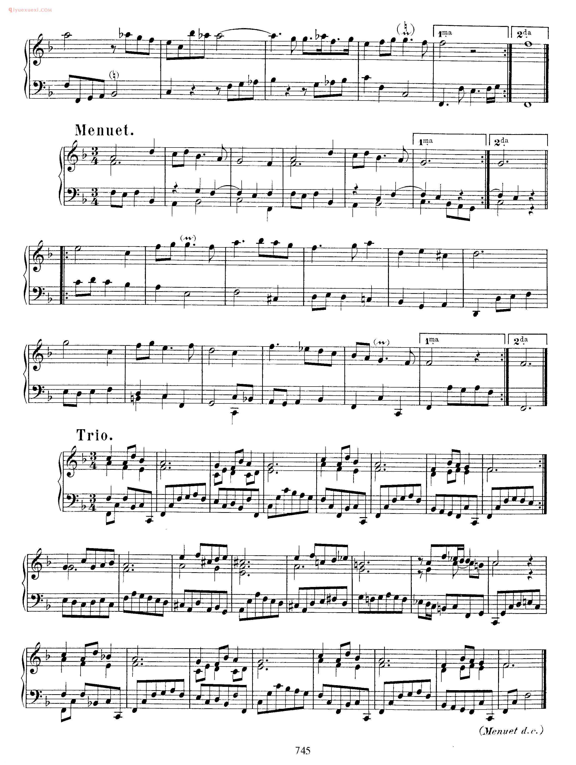 巴赫F大调序曲《Bach Overture in F, BWV 820 》巴赫钢琴作品