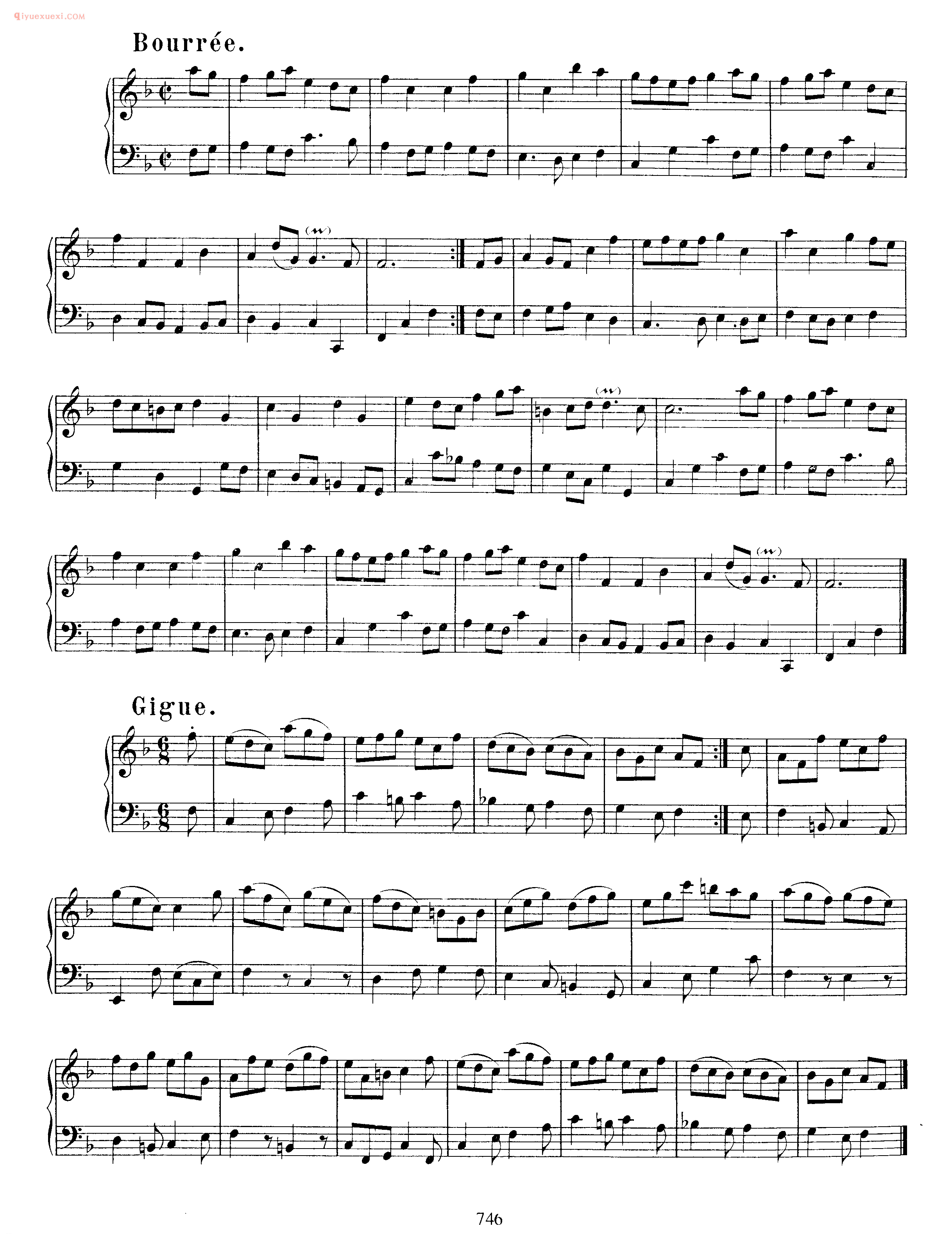 巴赫F大调序曲《Bach Overture in F, BWV 820 》巴赫钢琴作品