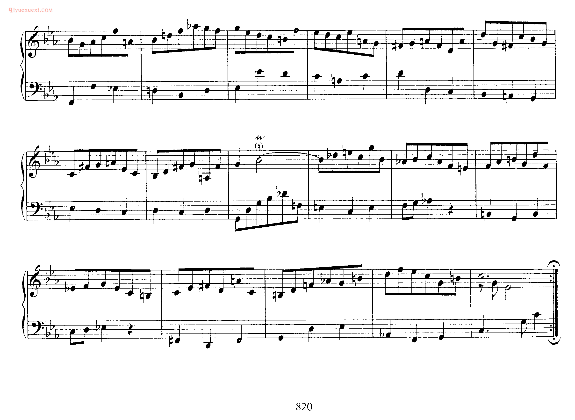 巴赫C小调前奏曲《Prelude No.2 in C Minor BWV 934》巴赫钢琴乐谱