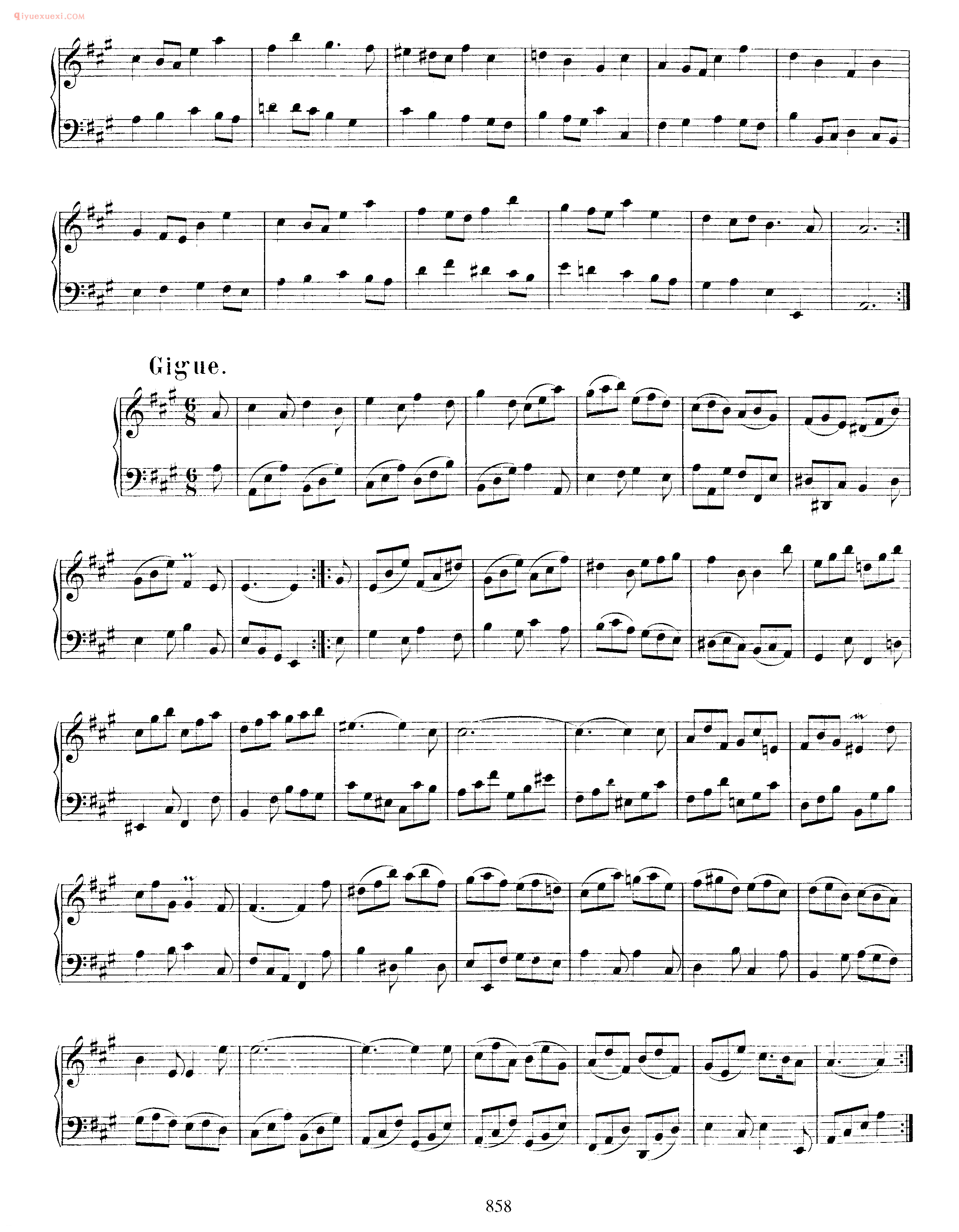 巴赫帕蒂塔A大调《Bach Partie in A, BWV 832》巴赫钢琴作品