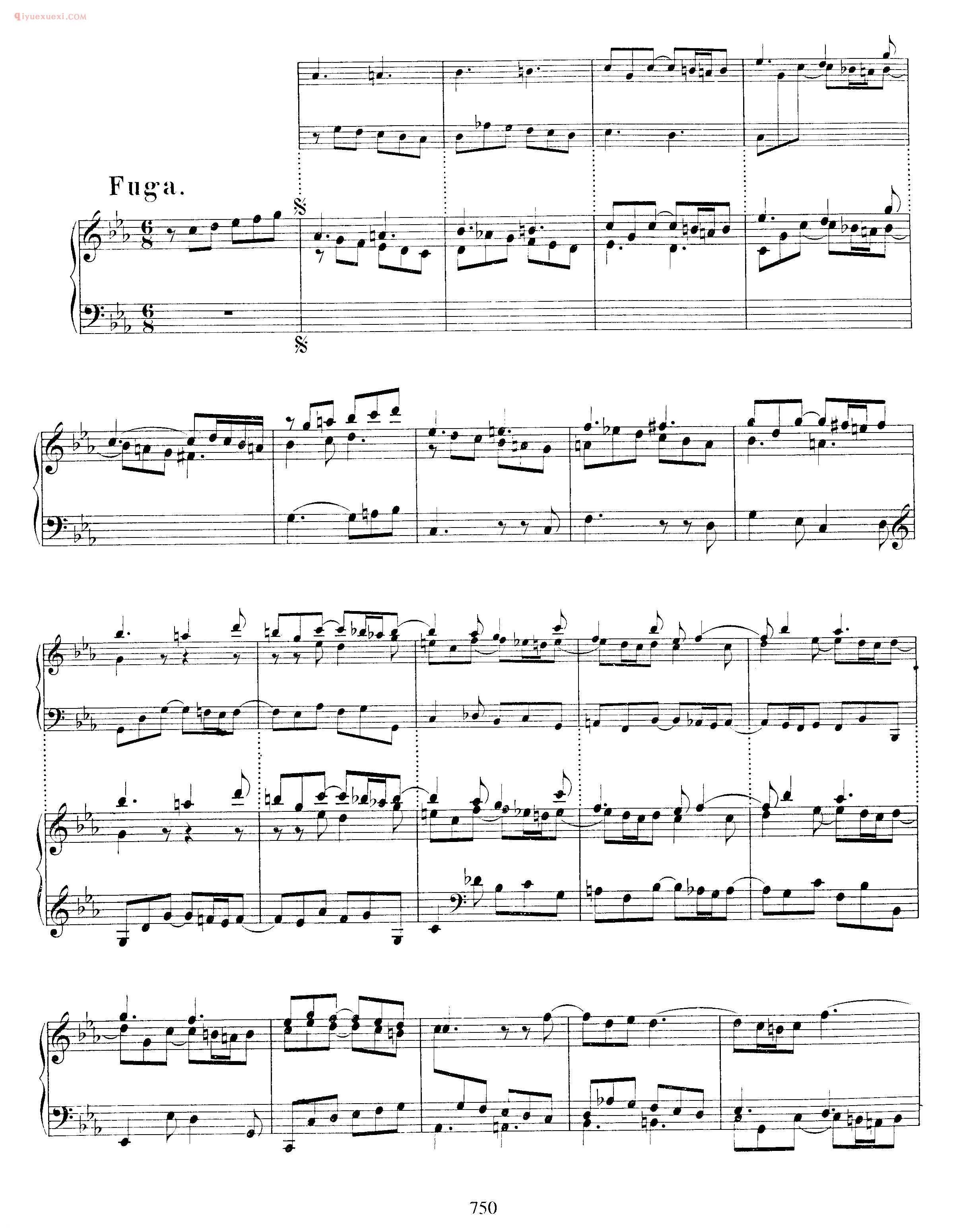 巴赫C小调帕蒂塔键盘练习曲《Pratita_for Lute or Keyboard_in C Minor BWV997》巴赫钢琴作品