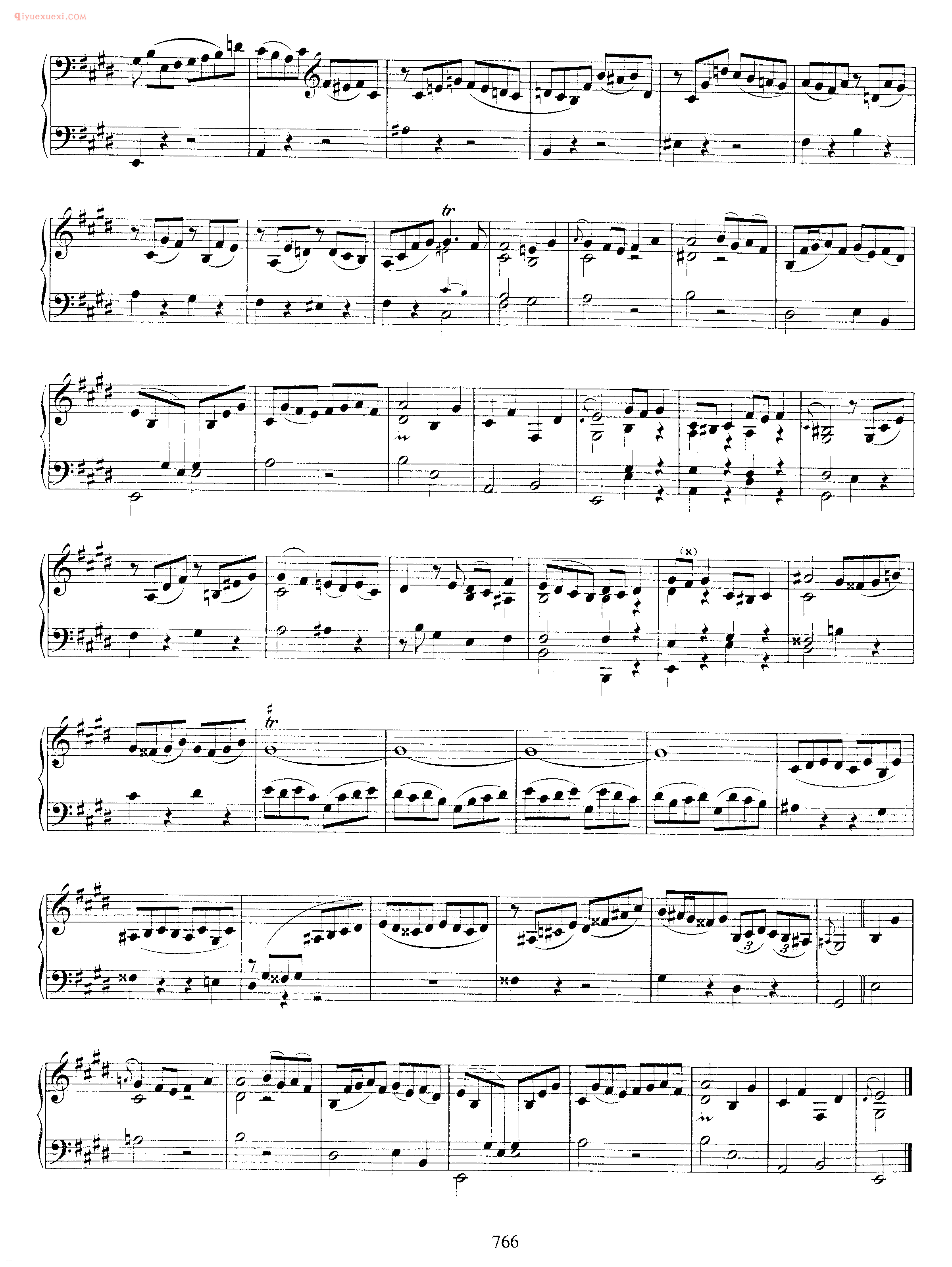 巴赫E大调第三无伴奏小提琴组曲_钢琴独奏版《Pratita_for Lute or Keyboard_in E Major BWV1006a》arranged from violin partita no.3 bwv 1006