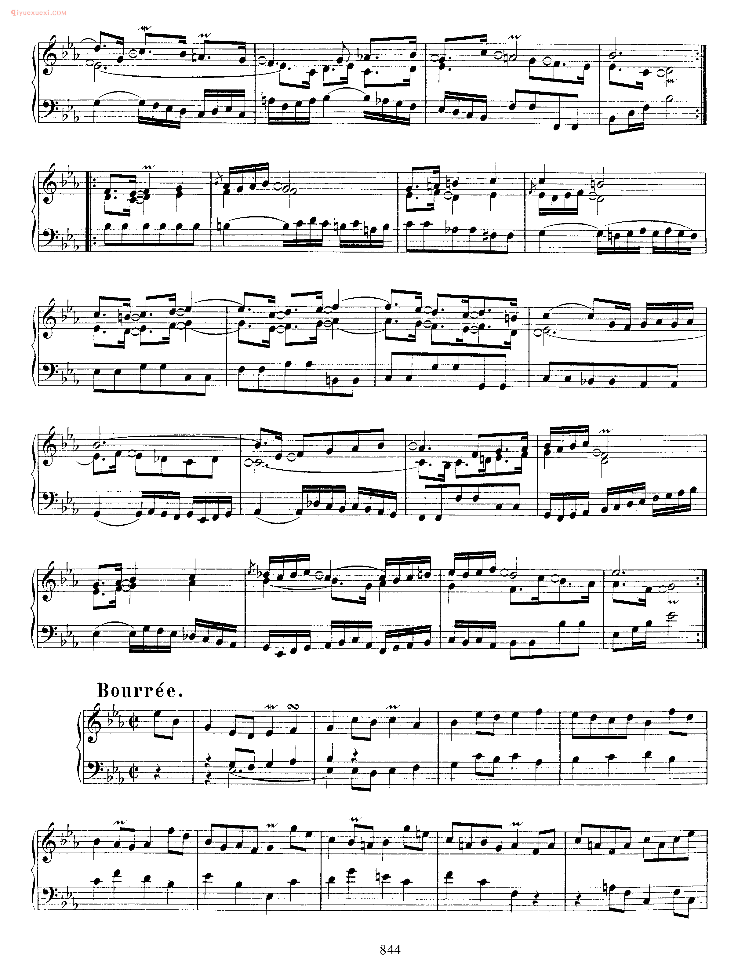 巴赫降E大调组曲《Suite_in Eb Major BWV 819》巴赫钢琴作品