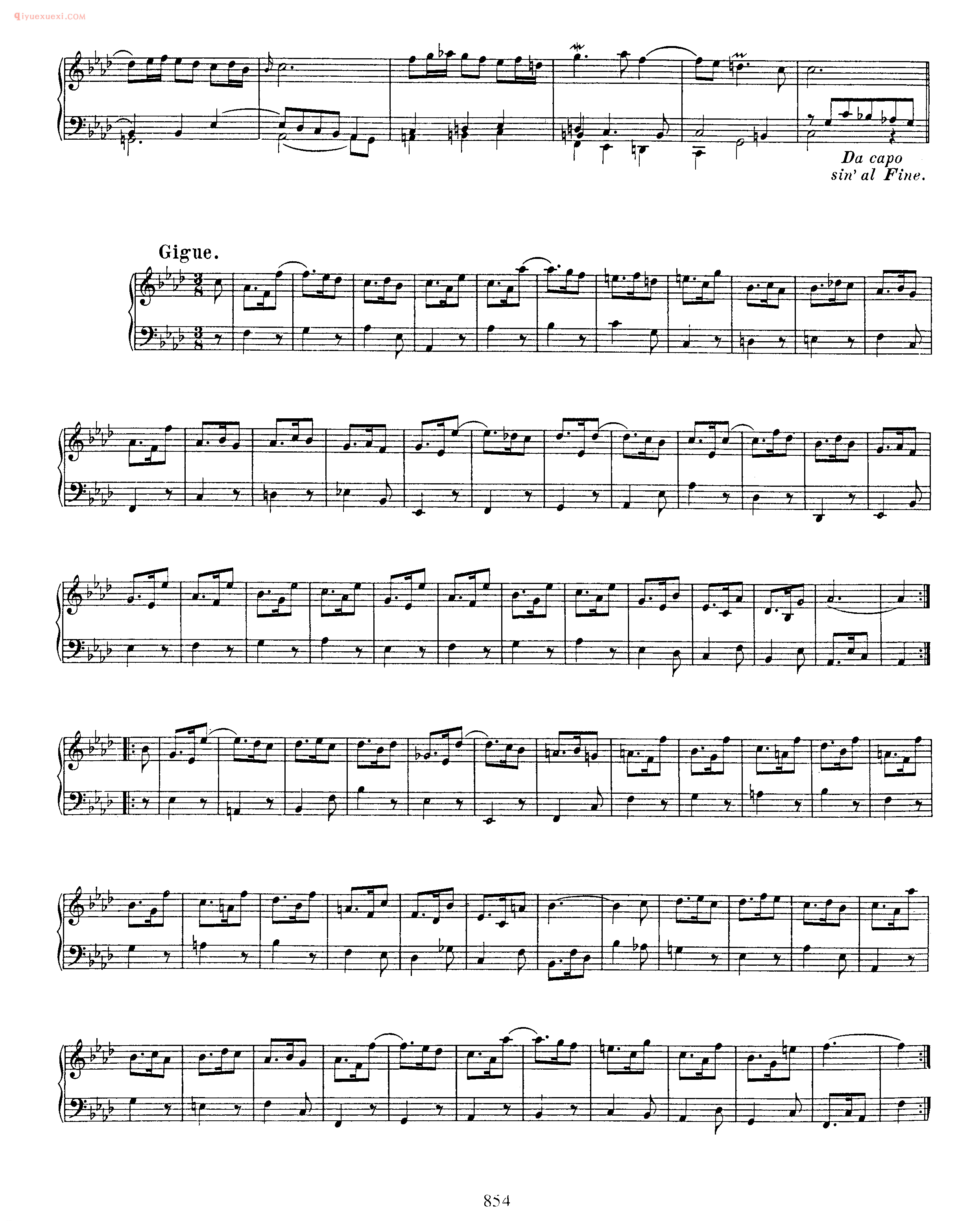 巴赫降f小调组曲《Suite_in F Minor_incomplete_BWV 823》巴赫钢琴作品