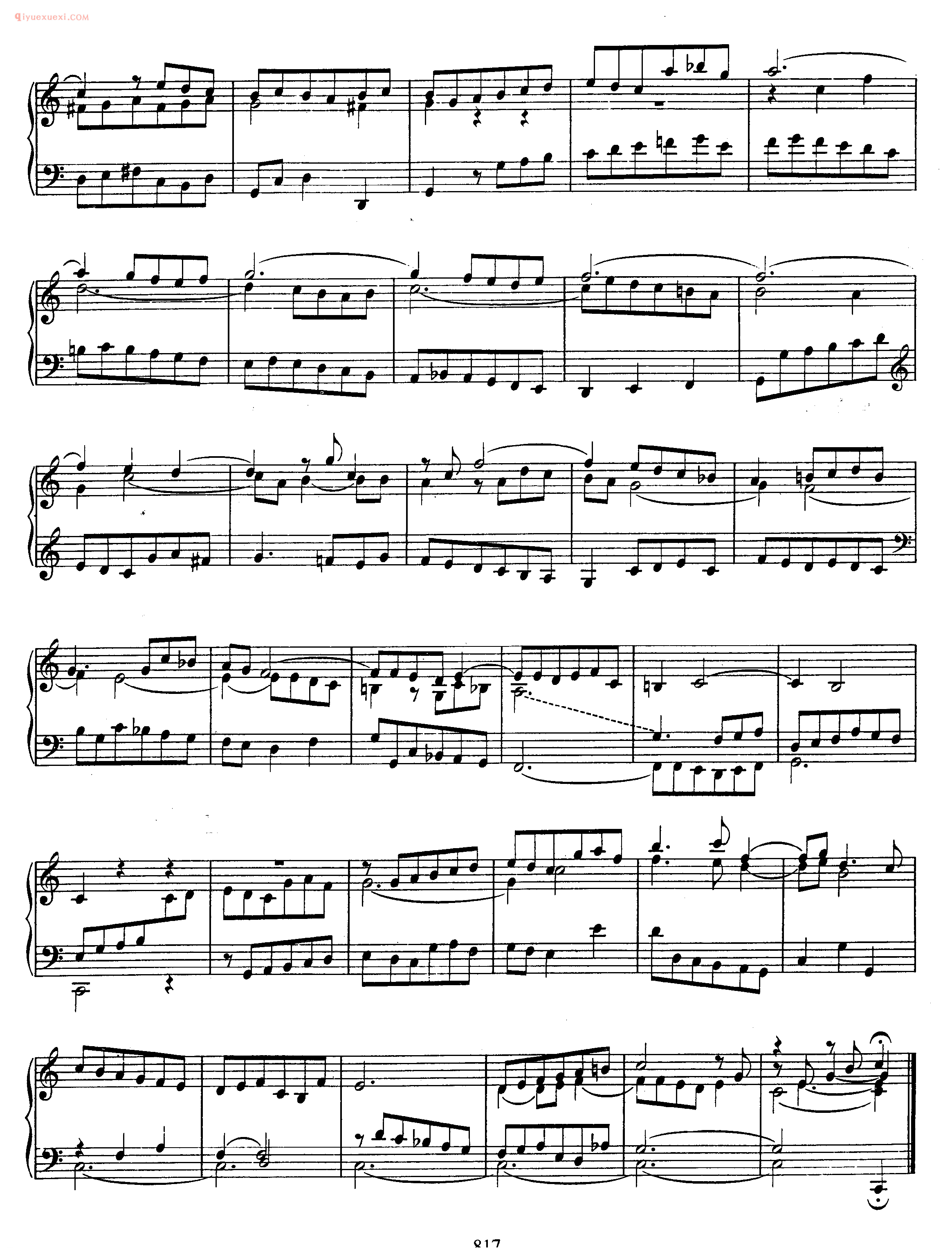 巴赫C大调前奏曲《Preludes No.5 in C Major BWV 943》巴赫钢琴乐谱