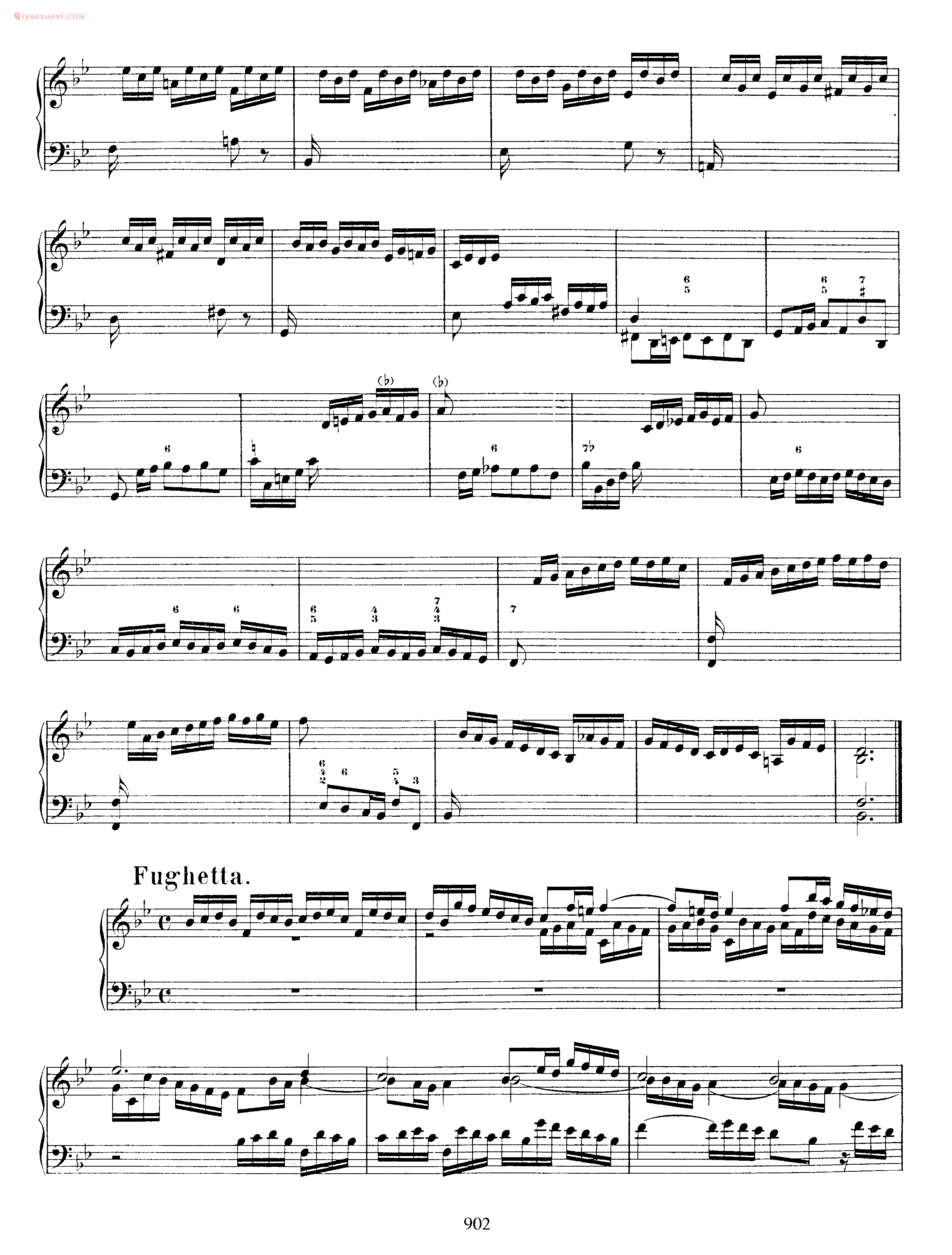 巴赫降B大调幻想曲与小赋格《Fantasia and Fughetta in Bb Major BWV 907》巴赫钢琴作品