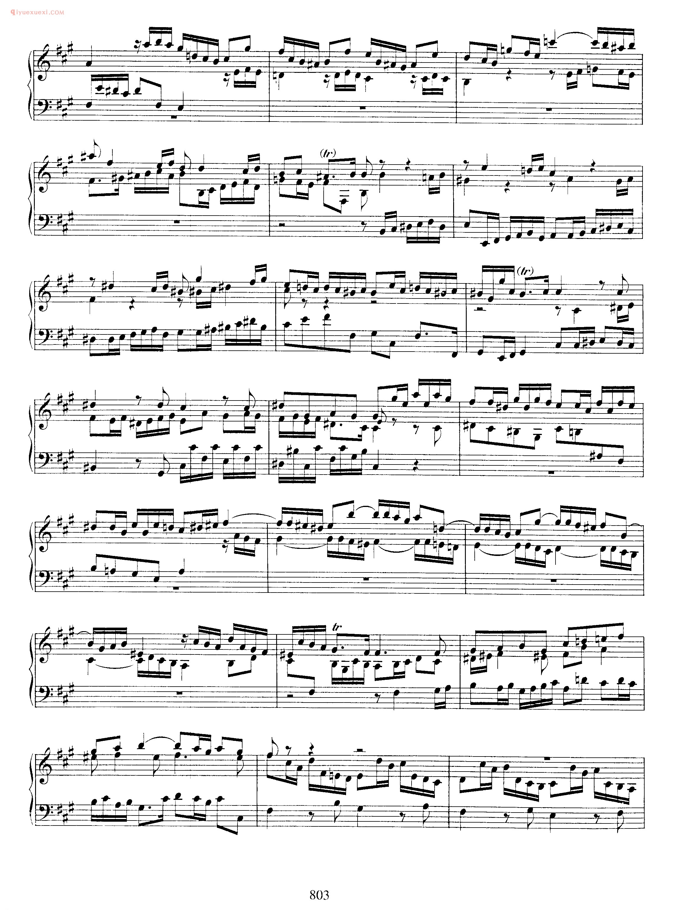 巴赫A大调赋格曲《Fugue_on a theme by albinoni_in A Major_BWV 950》巴赫钢琴作品