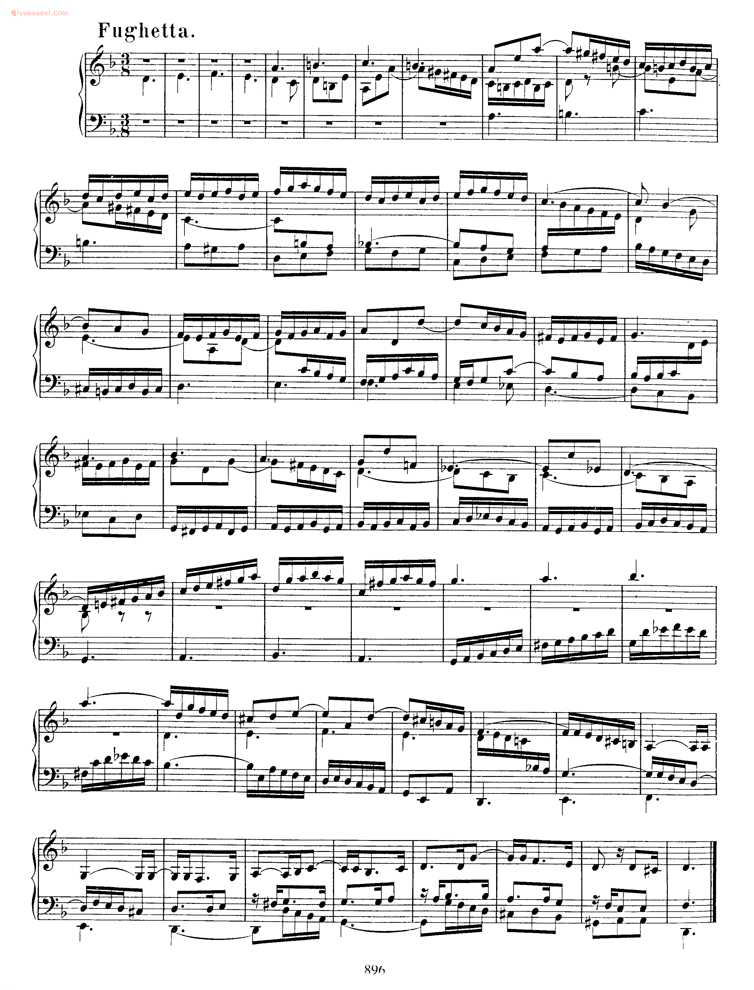 巴赫d小调前奏曲与小赋格曲《Prelude Fantasia in D Minor BWV 899》