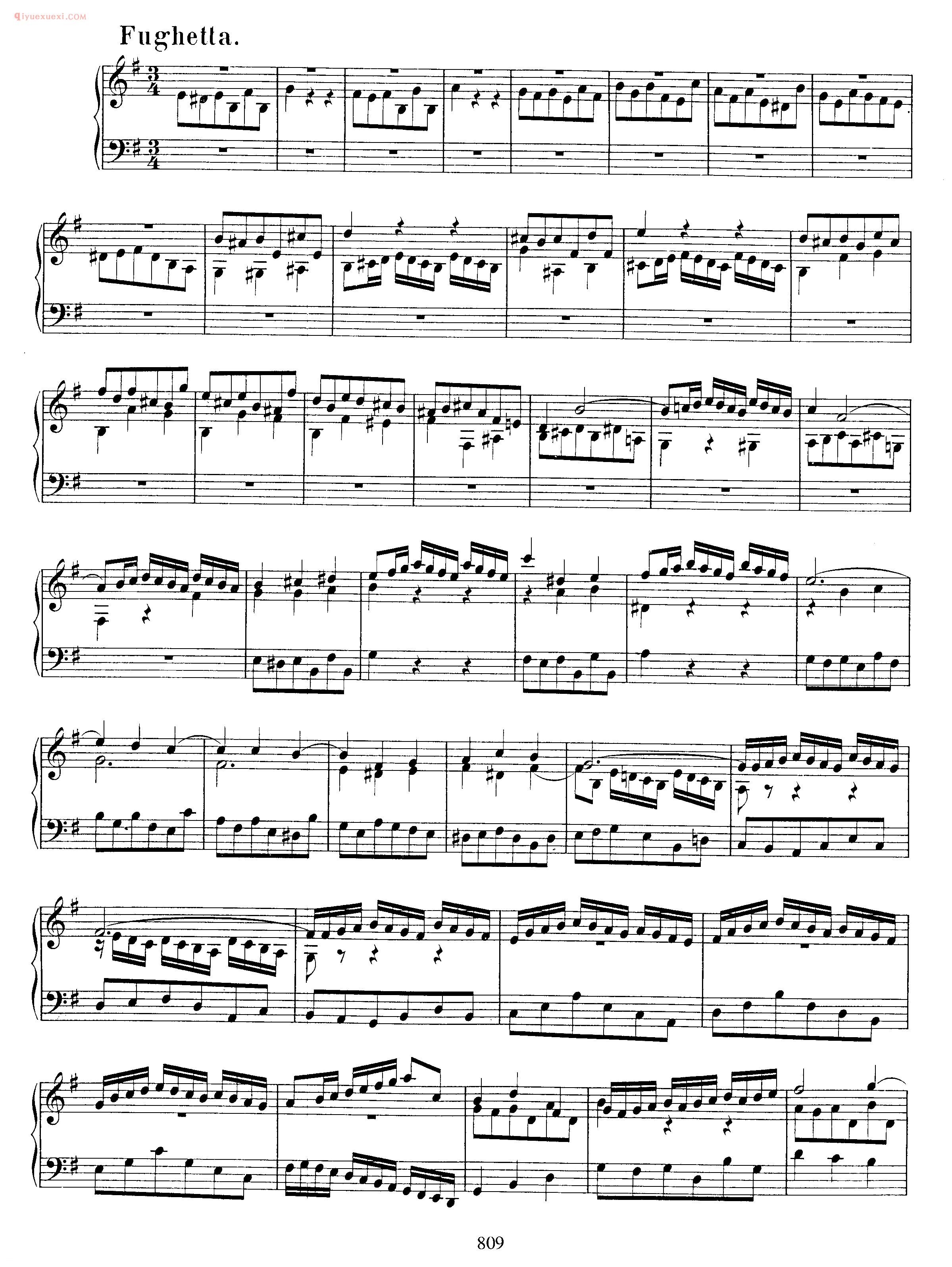 巴赫e小调前奏曲与小赋格曲《Prelude and Fughetta in E Minor BWV 900》