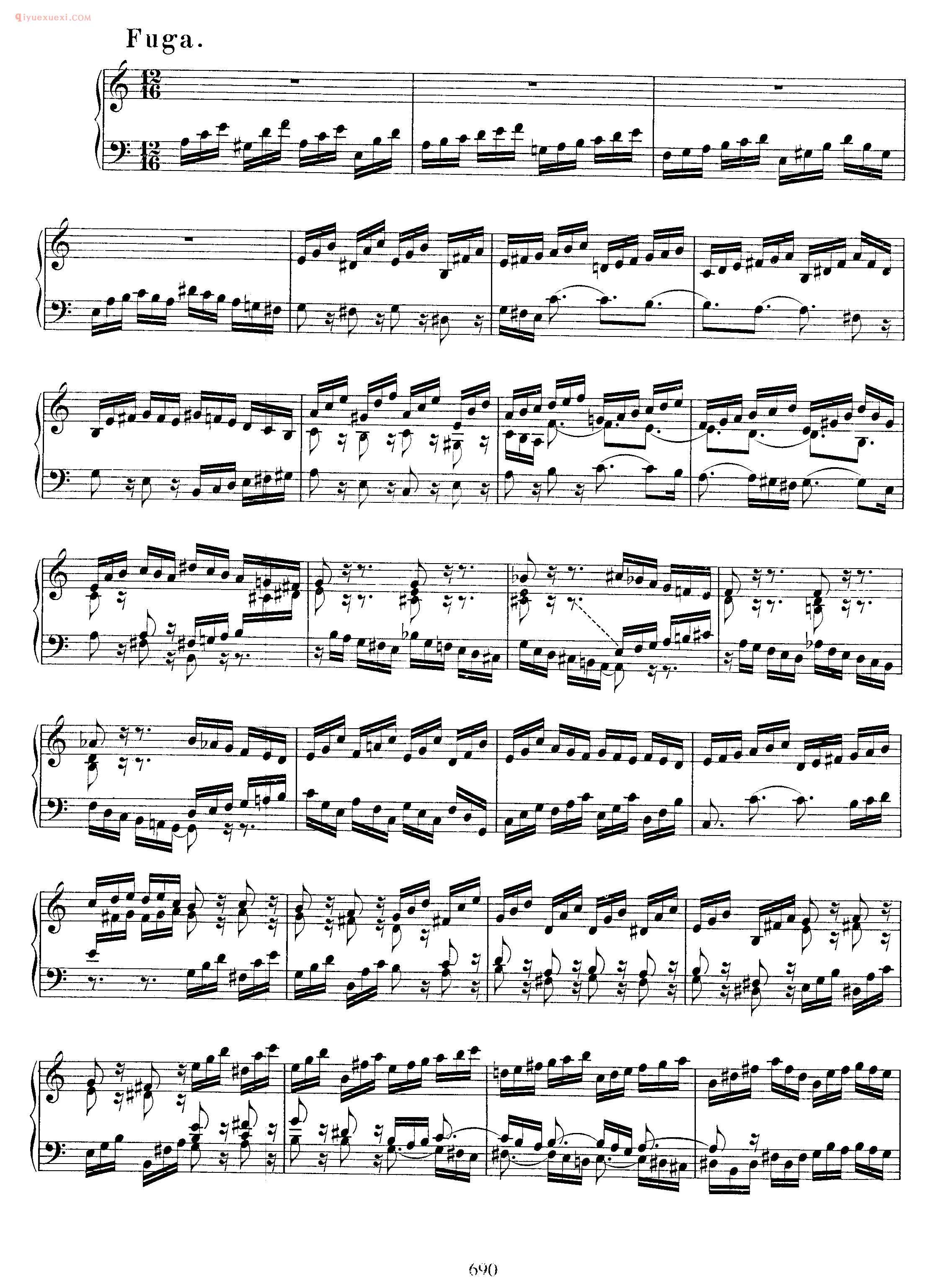 巴赫a小调前奏曲与赋格曲《Prelude and Fugue in A Minor BWV 894》