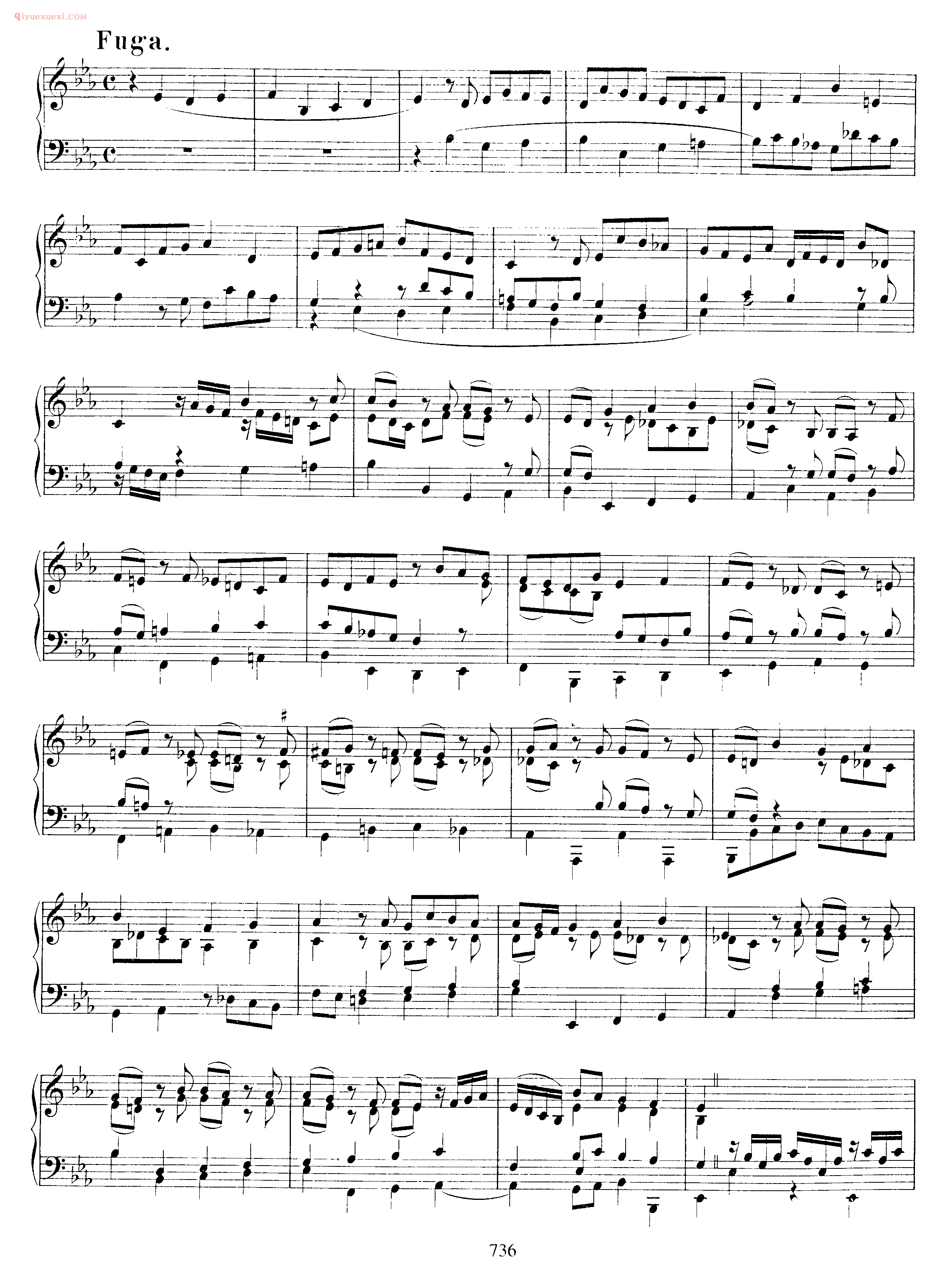 巴赫前奏曲、赋格和快板降B大调《Prelude, Fugue and Allegro_in Eb Major_BWV 998》