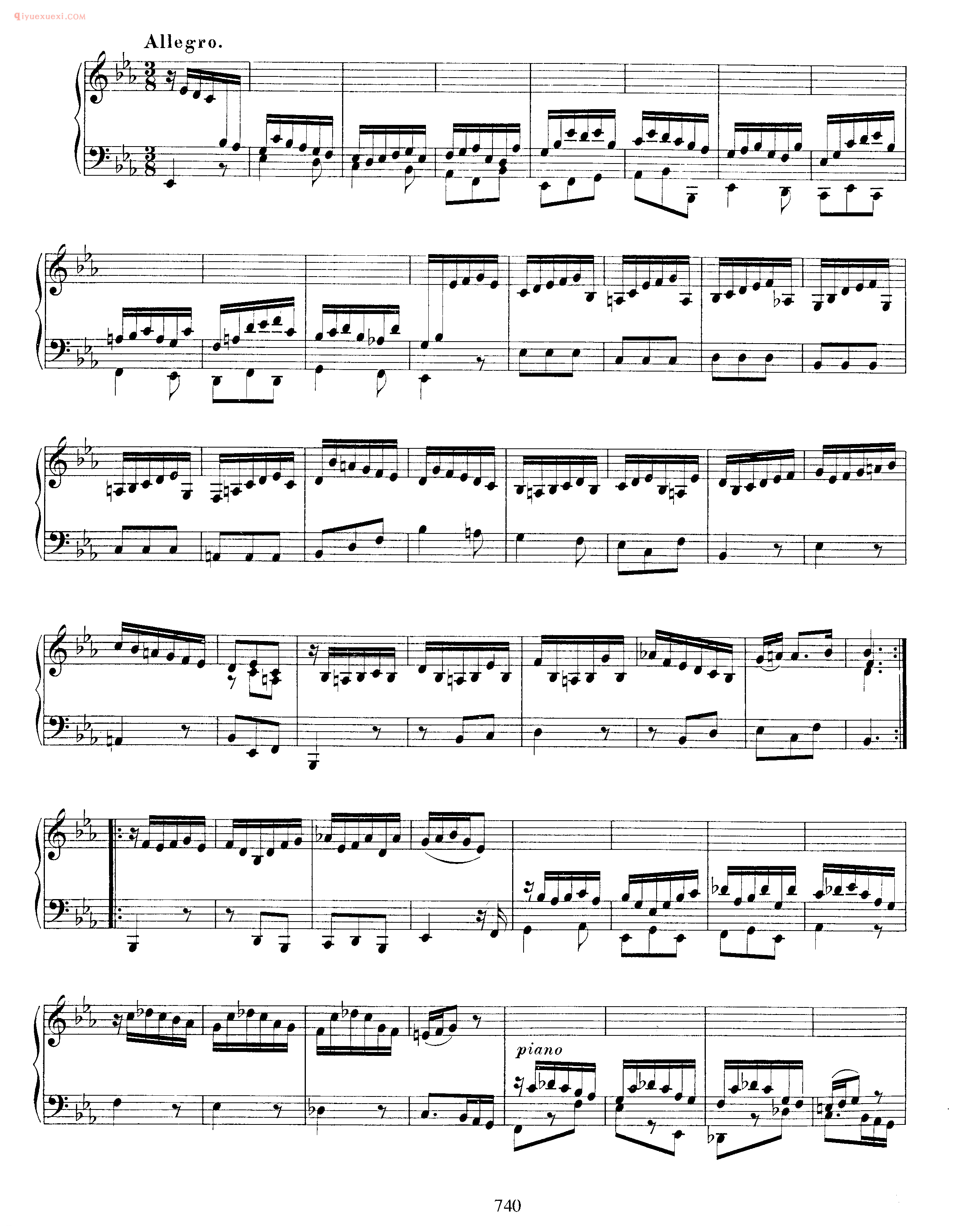 巴赫前奏曲、赋格和快板降B大调《Prelude, Fugue and Allegro_in Eb Major_BWV 998》