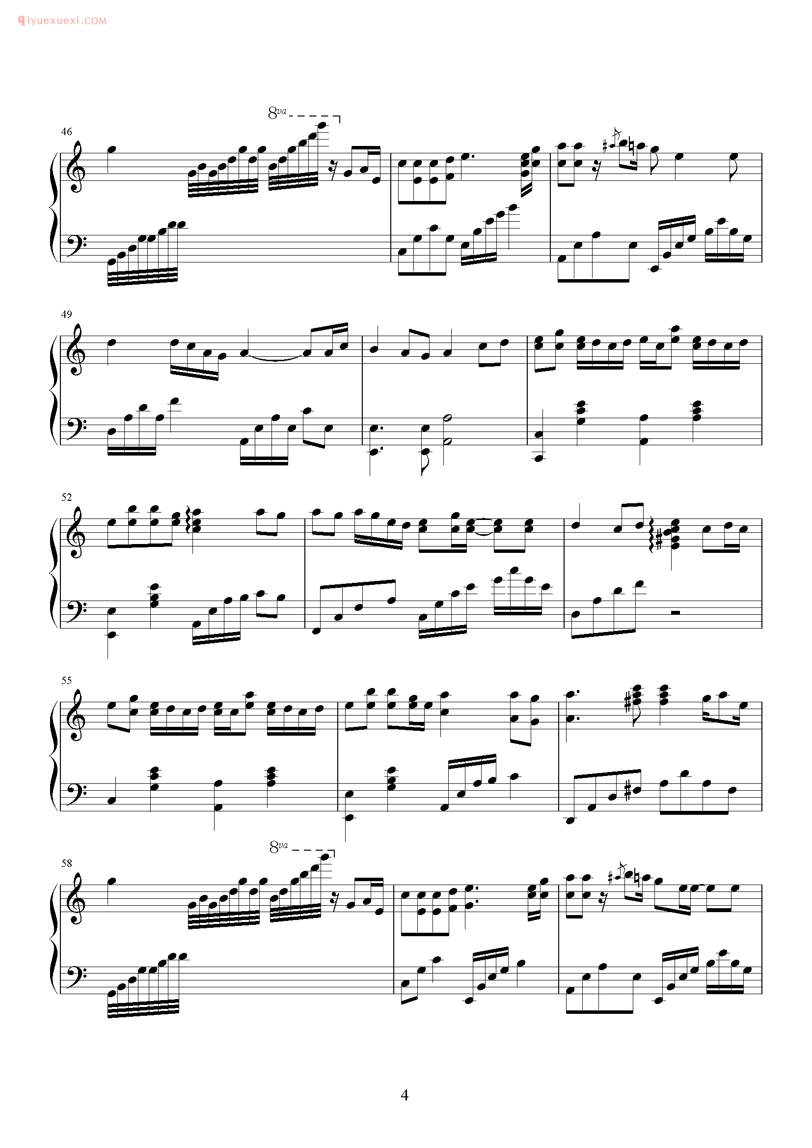 王菲歌曲《容易受伤的女人》钢琴谱五线谱