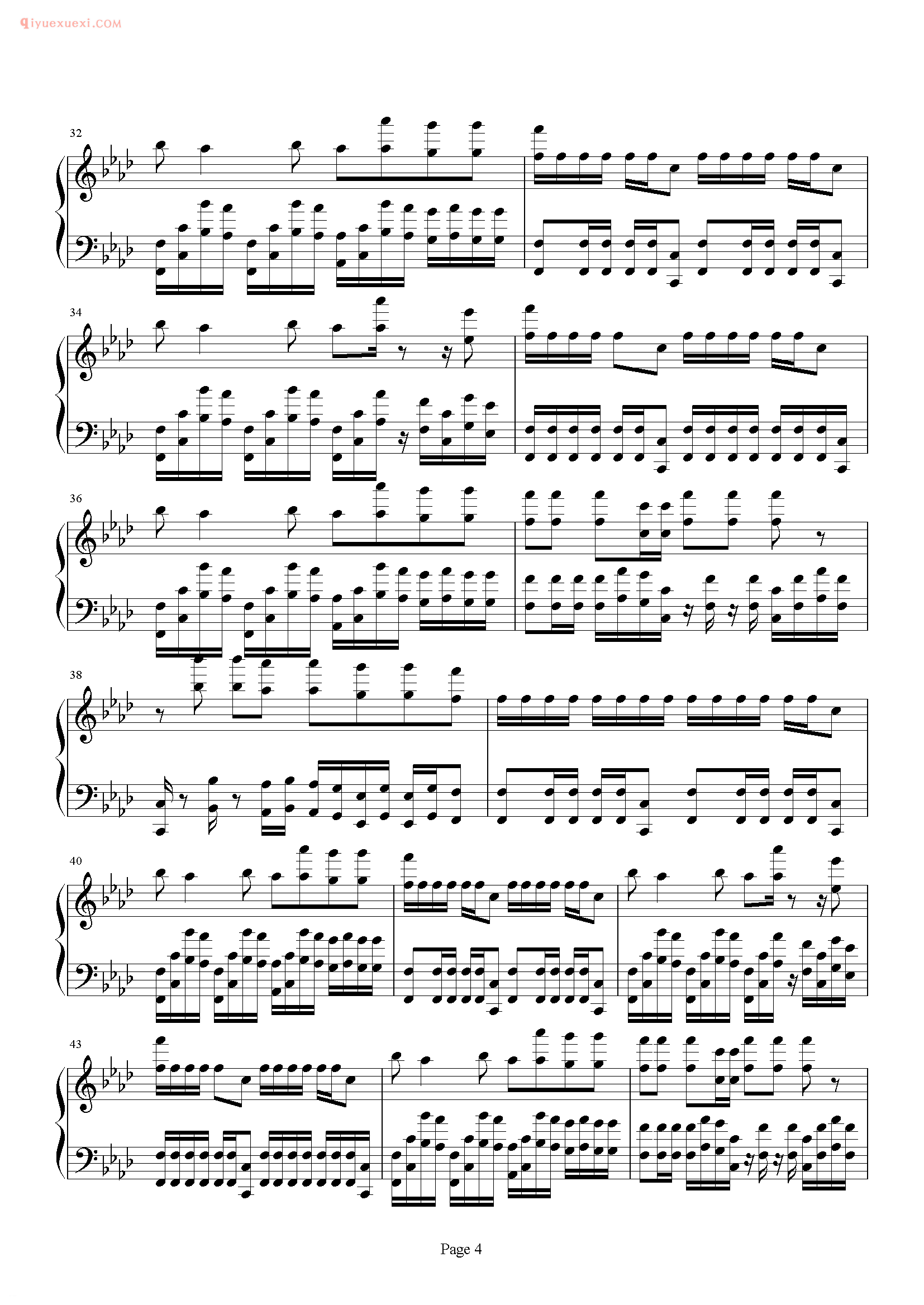 蔡依林歌曲《乖猫》钢琴谱五线谱