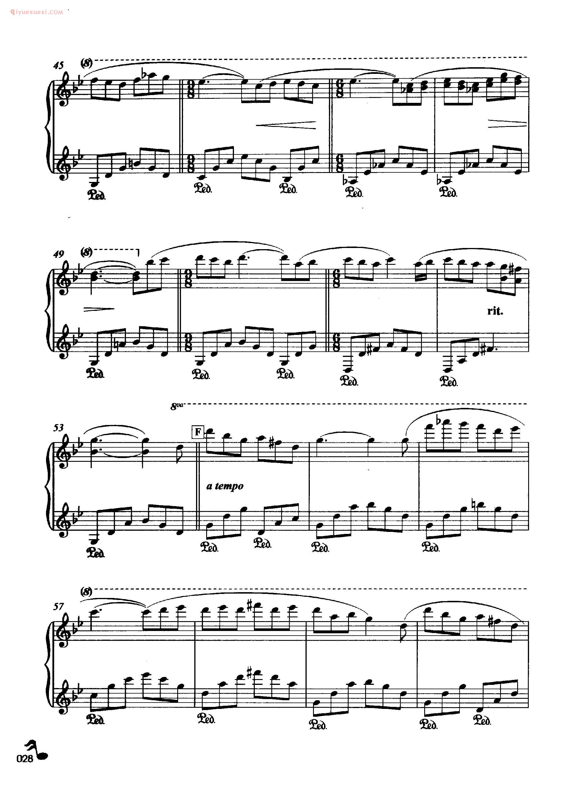理查德·克莱德曼钢琴名曲《悲哀的结束 又名野花》钢琴乐谱