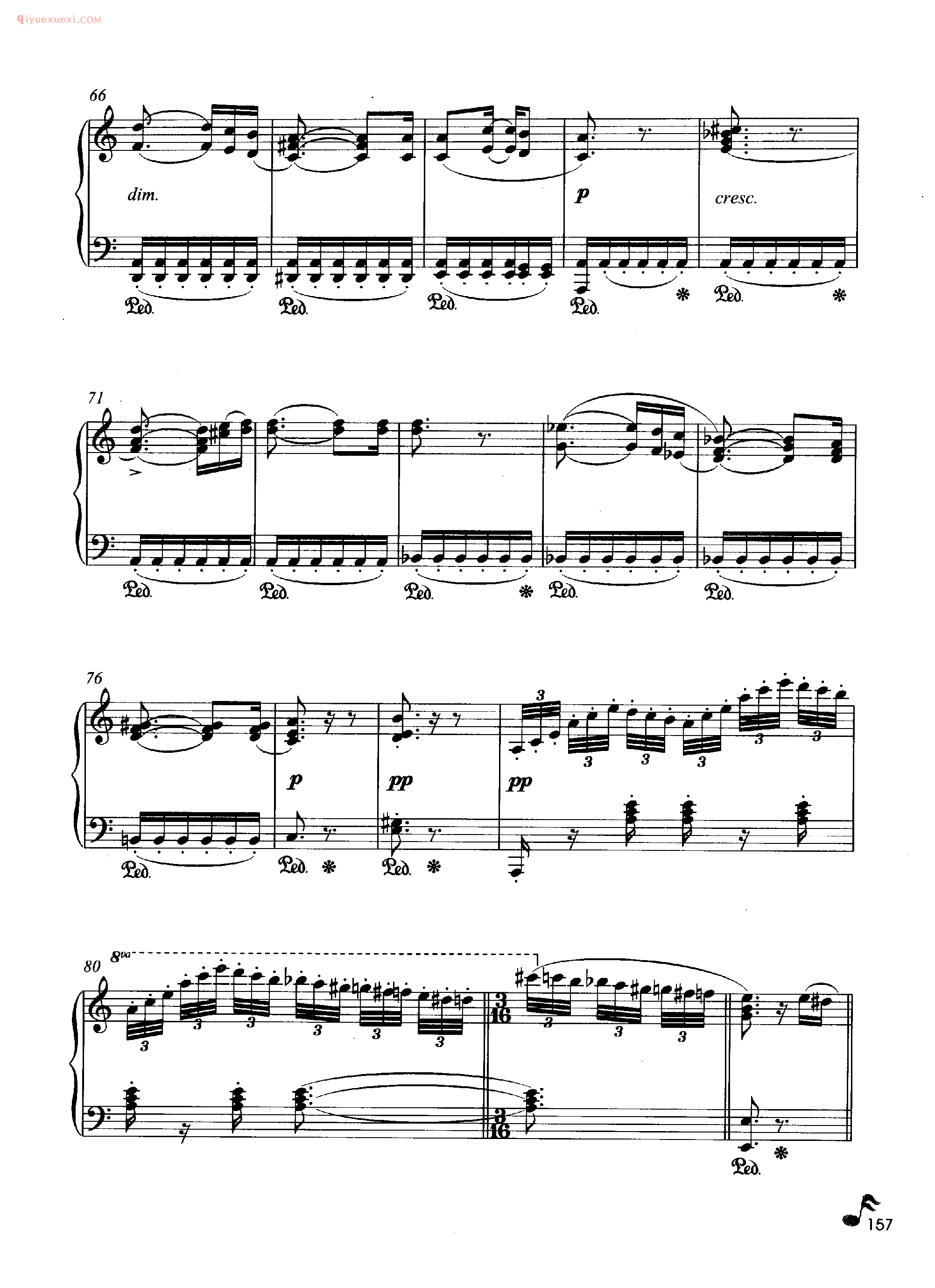 理查德·克莱德曼钢琴名曲《献给爱丽丝》钢琴乐谱