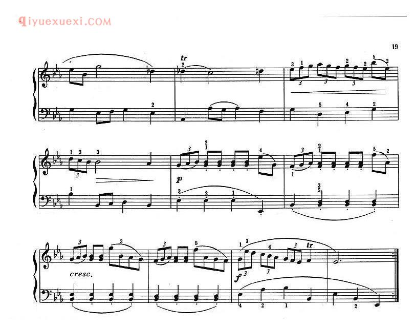 巴赫初级钢琴练习曲_进行曲_练习三连音的正确拍子并保持稳定的节奏