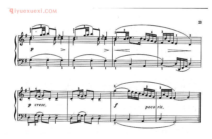 巴赫初级钢琴练习曲_波罗涅兹舞曲_练习强弱的对比及旋律的清晰