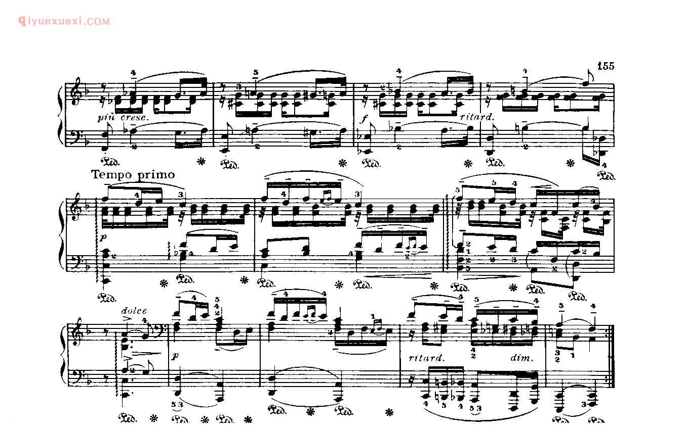 世界钢琴名曲谱_情歌(作品43之5)_格里格