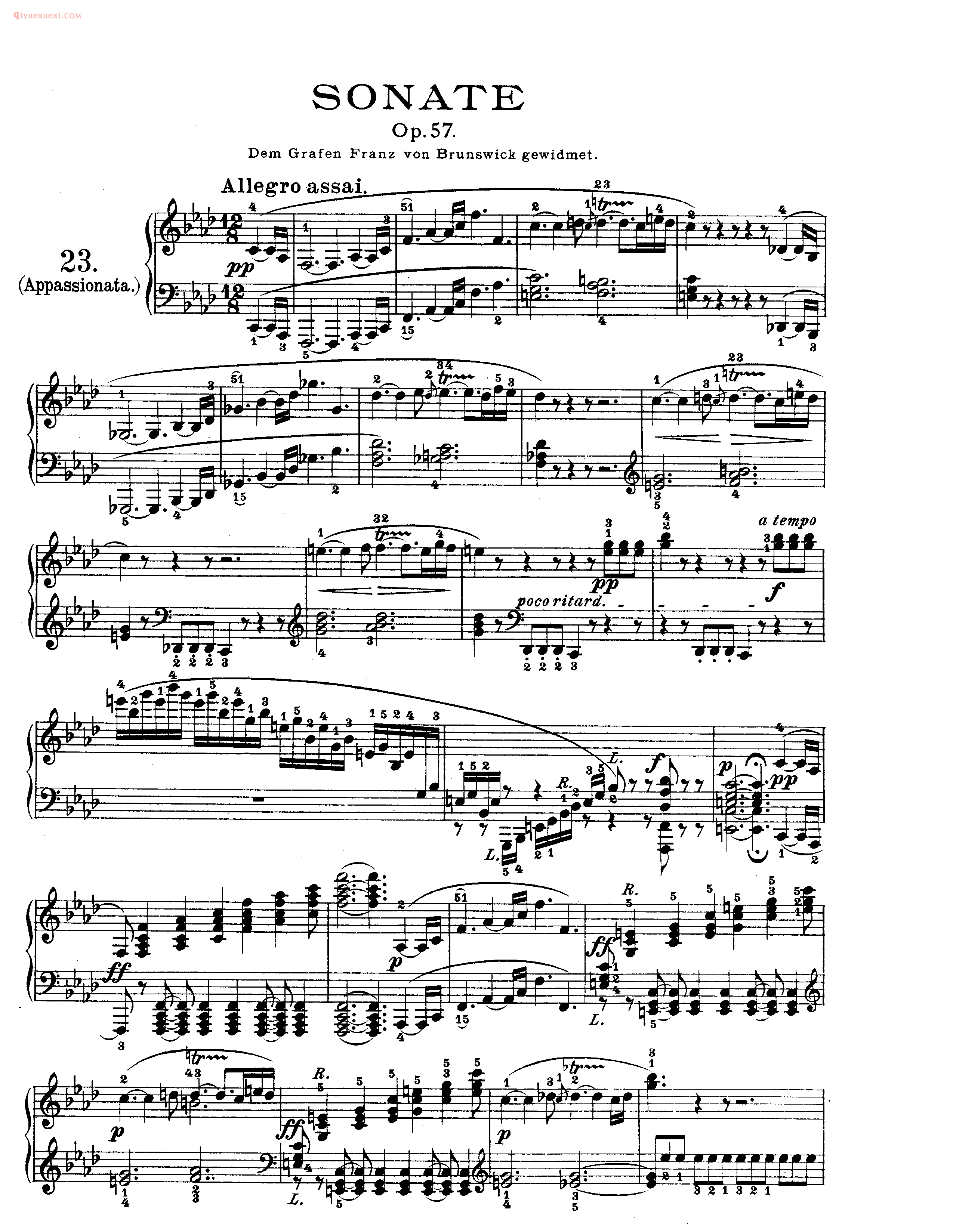 Beethoven Sonata In F Minor No.23 Op.57 (Appassionata)