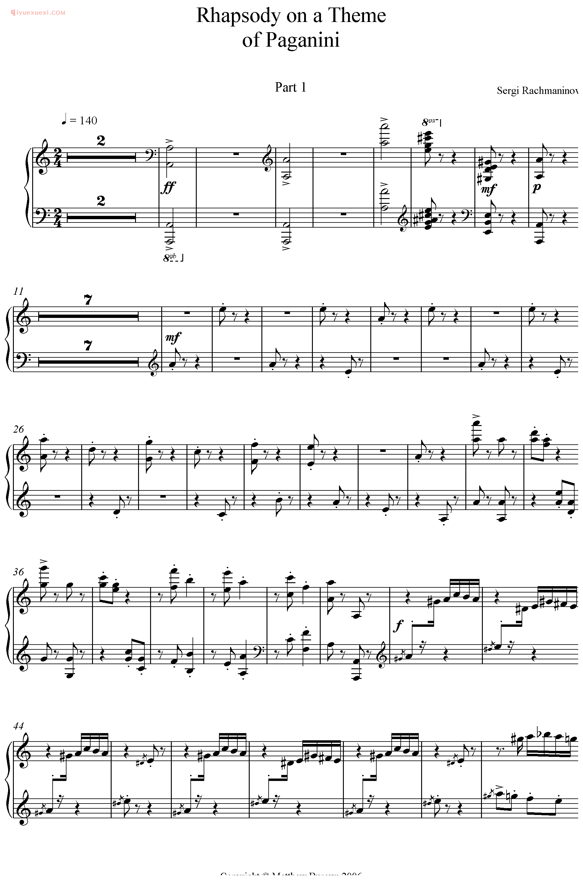 帕格尼尼主题狂想曲 Rhapsody On A Theme Of Paganini (Maksim Version)