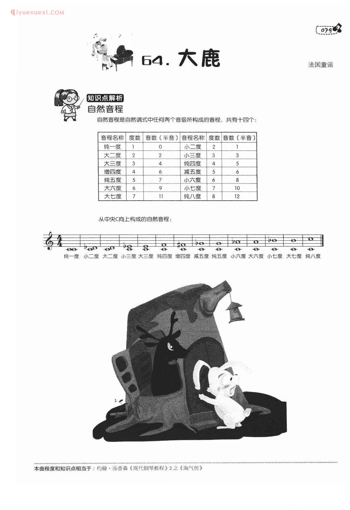 儿歌钢琴谱_大鹿_法国童谣