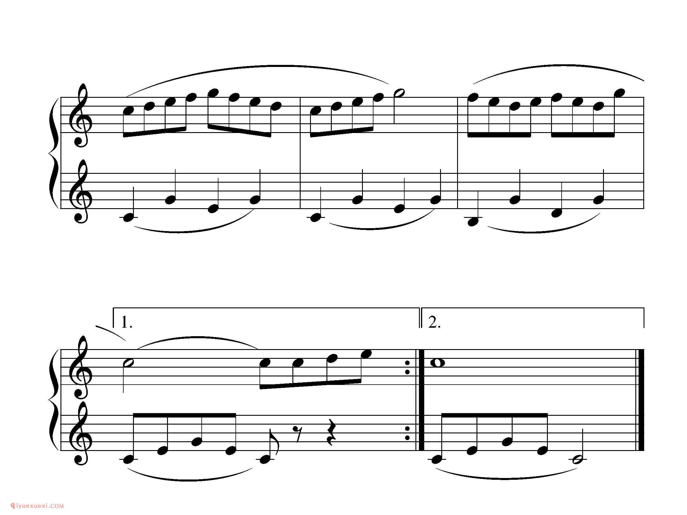 拜厄钢琴练习曲NO.46_拜尔(拜厄)钢琴基本教程练习曲第46首_五线谱