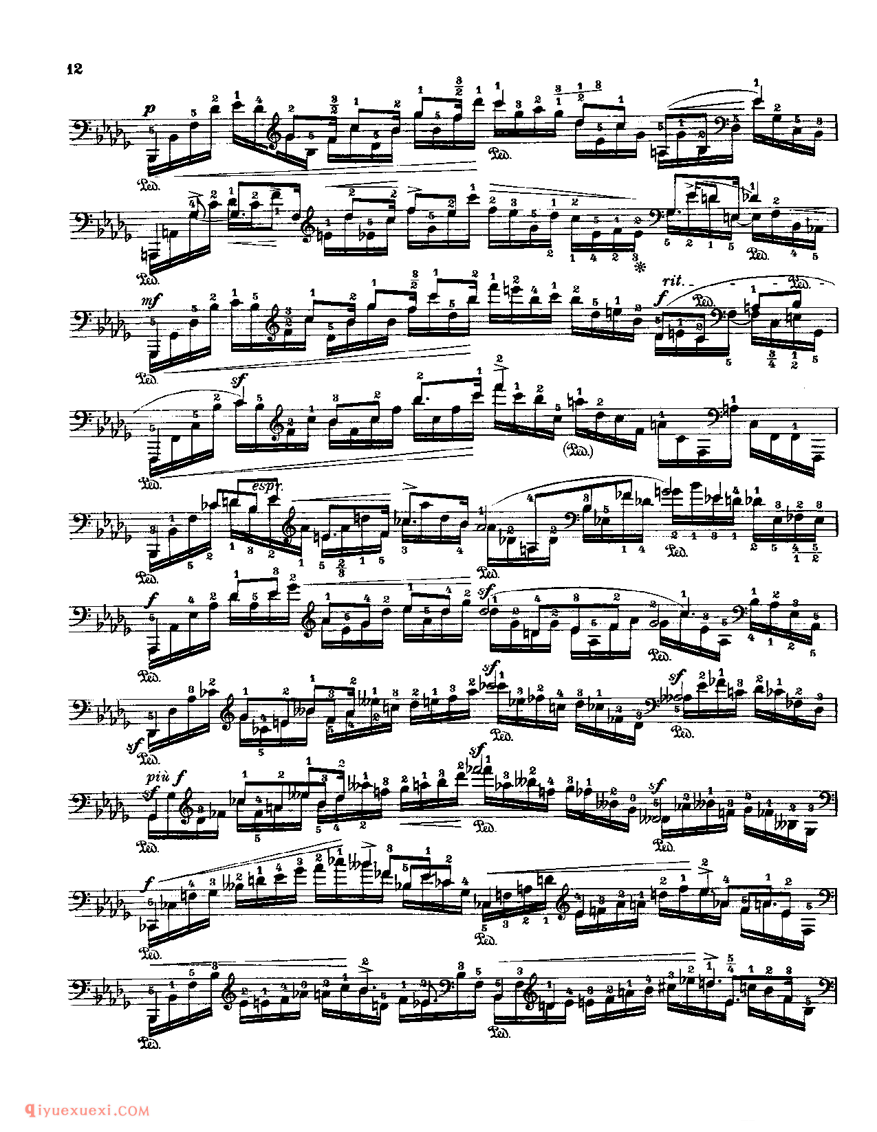 Fr.Chopin Op.10 NO.1(Zweite Bearbeitung)Godowsky_Chopin_超高难度钢琴谱