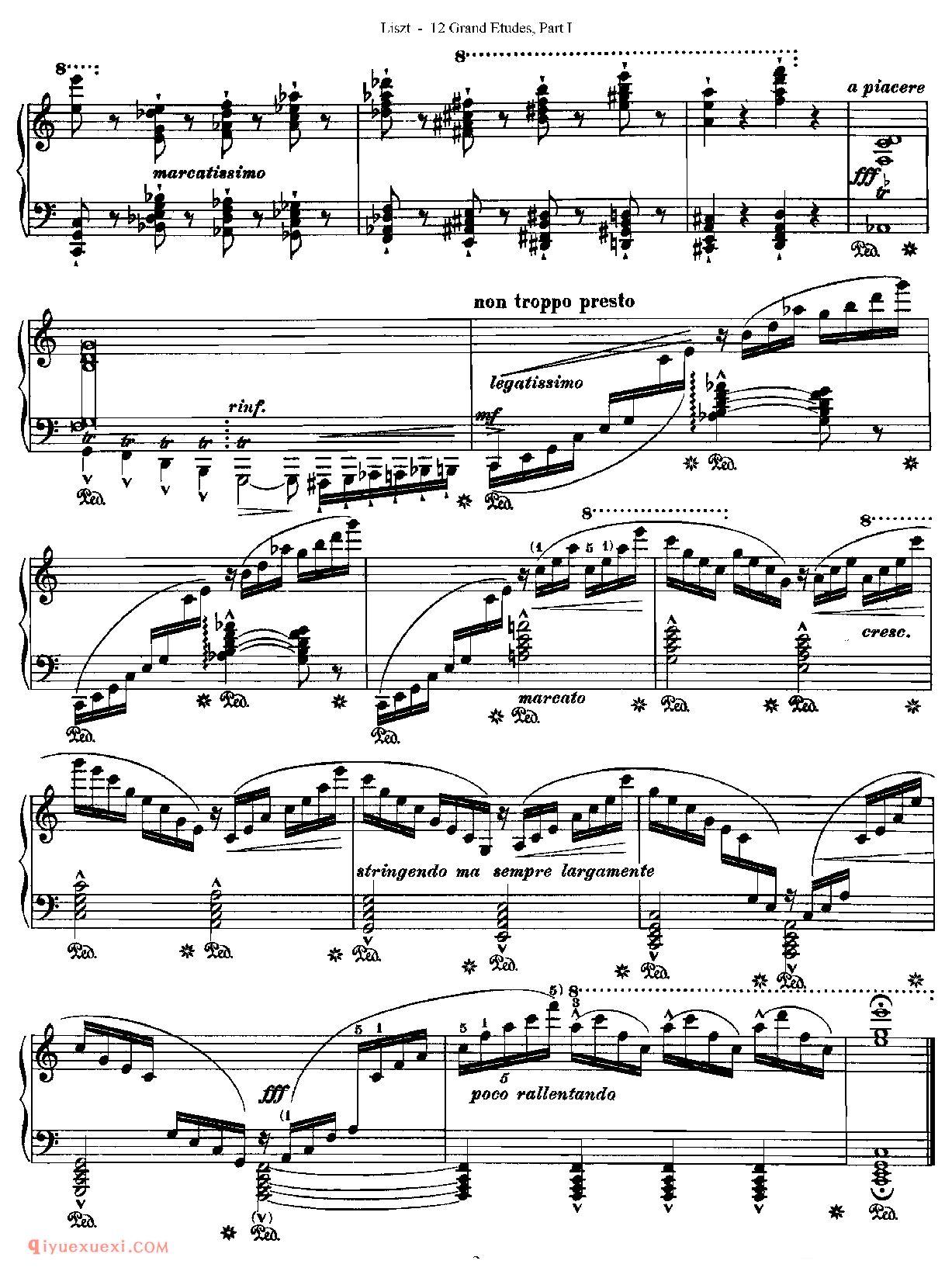 李斯特超级技巧练习曲[Franz Lisz-12 Grand Etudes-PartⅠ]No. 1,in C Major