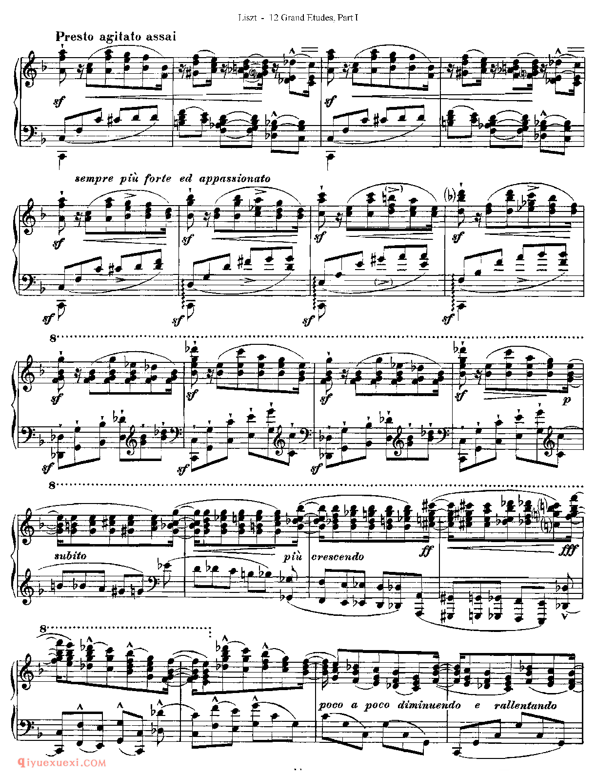 李斯特超级技巧练习曲[Franz Lisz-12 Grand Etudes-PartⅠ]No. 3,in F Major