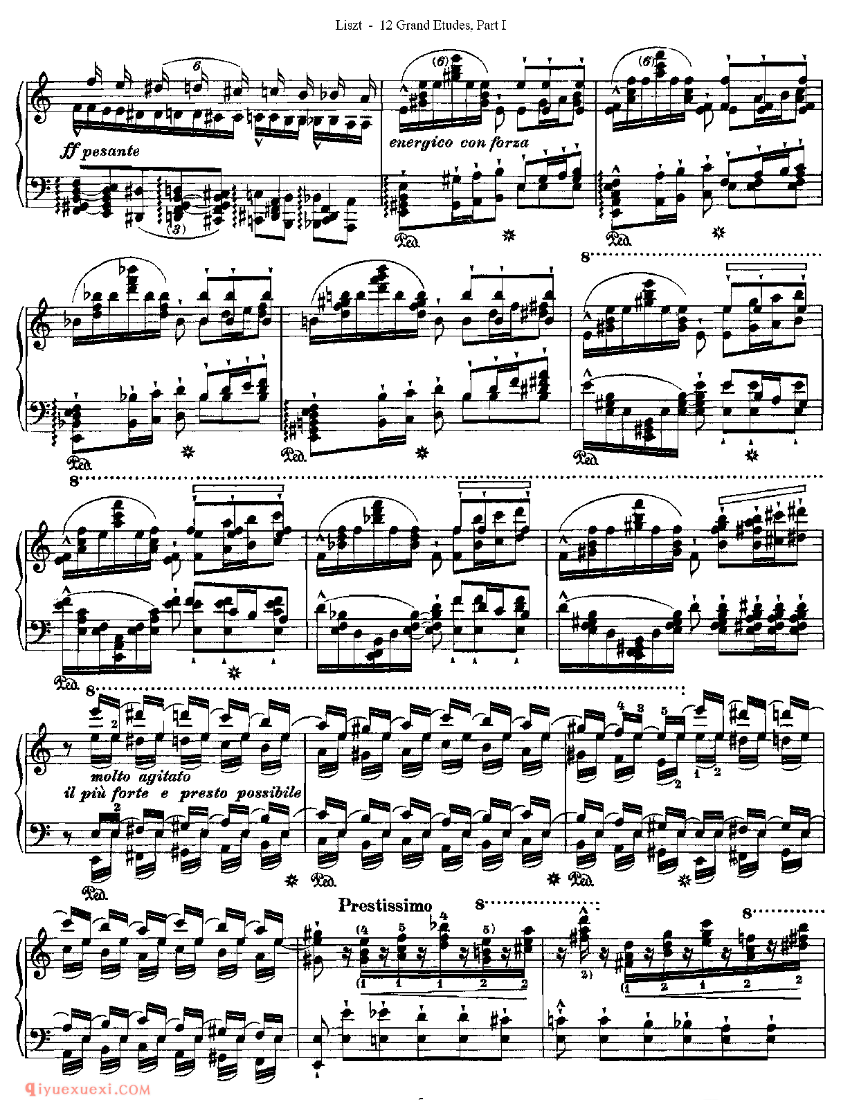 李斯特超级技巧练习曲[Franz Lisz-12 Grand Etudes-PartⅠ]No. 2,in A Minor