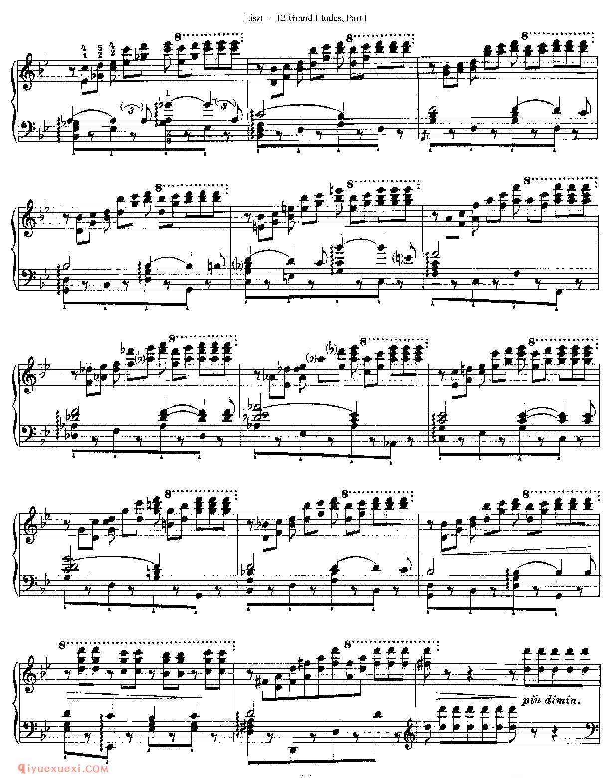 李斯特超级技巧练习曲[Franz Lisz-12 Grand Etudes-PartⅠ]No. 4,in D Minor
