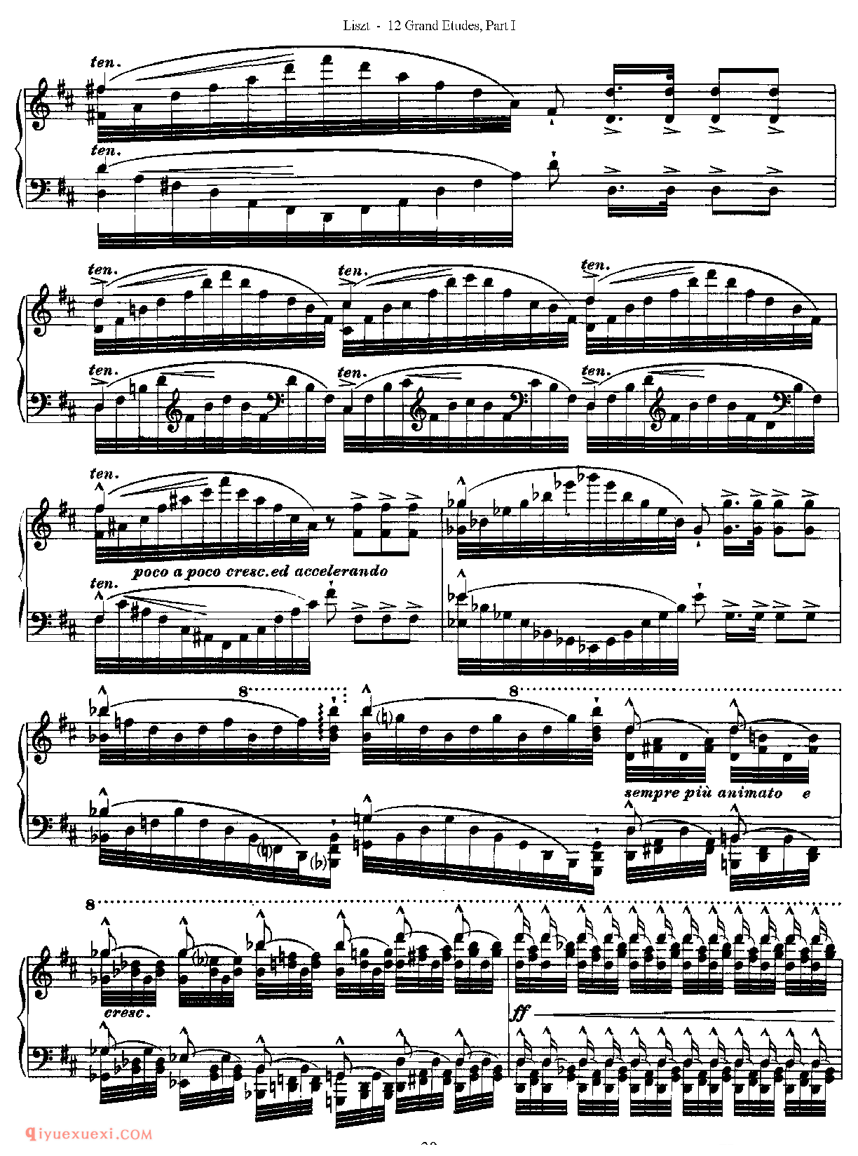 李斯特超级技巧练习曲[Franz Lisz-12 Grand Etudes-PartⅠ]No. 6,in G Minor