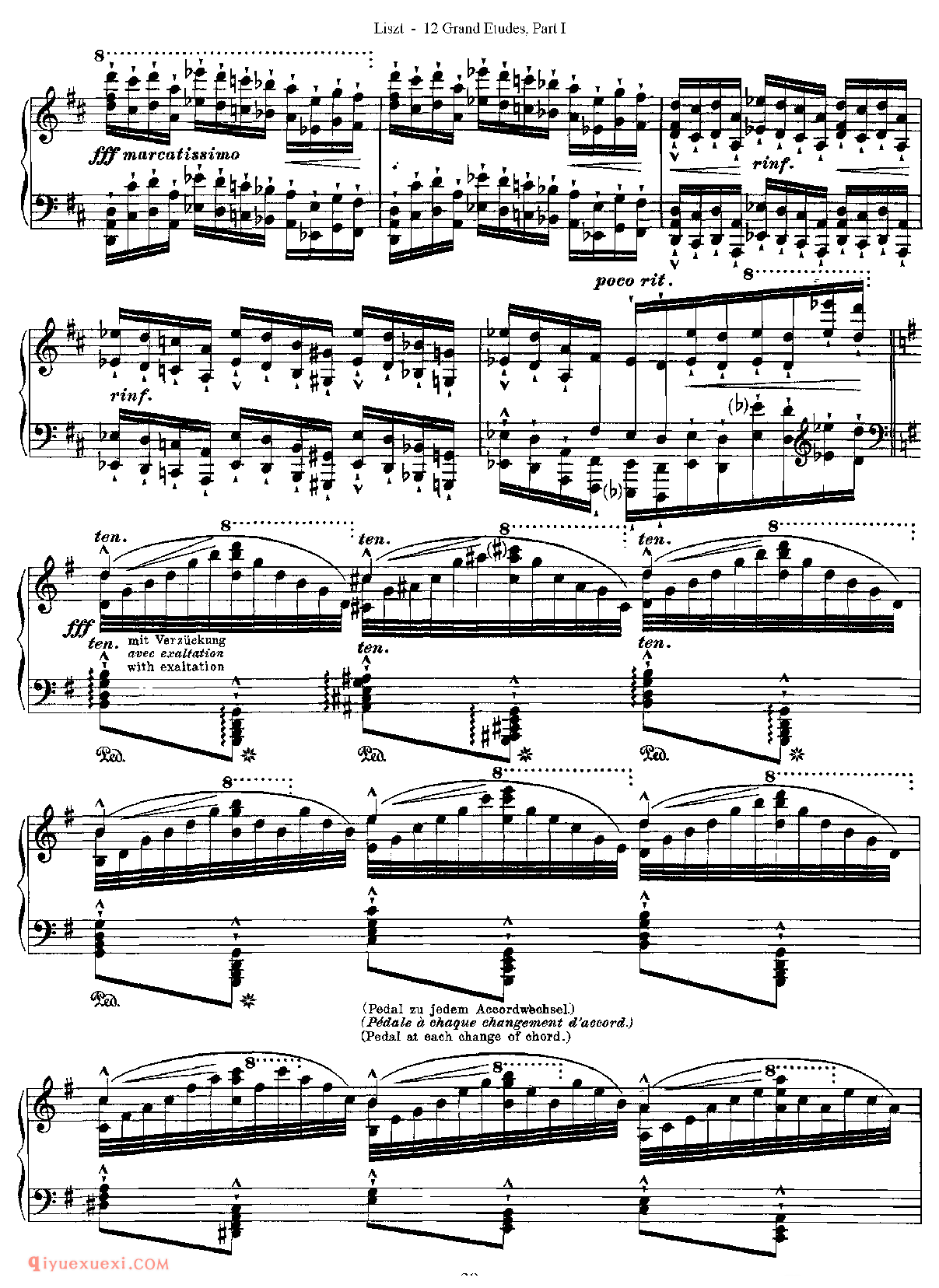 李斯特超级技巧练习曲[Franz Lisz-12 Grand Etudes-PartⅠ]No. 6,in G Minor