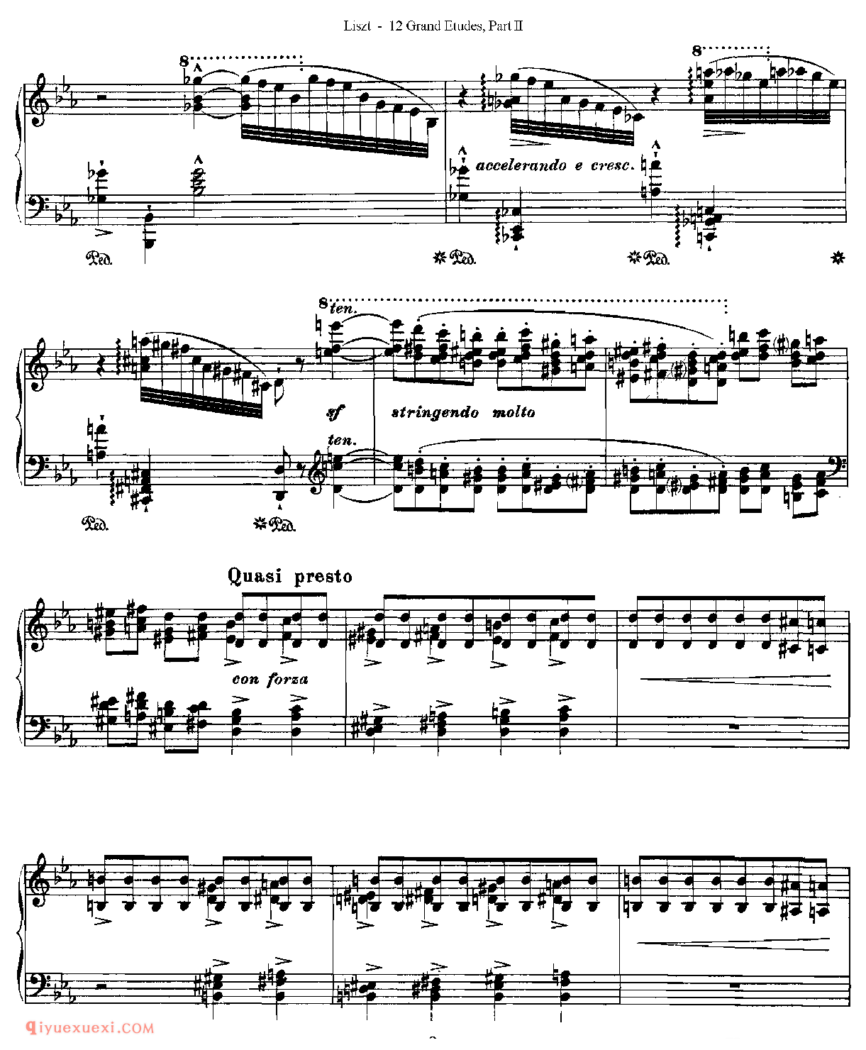 李斯特超级技巧练习曲[Franz Lisz-12 Grand Etudes-PartⅡ]No. 7,in Eb Major