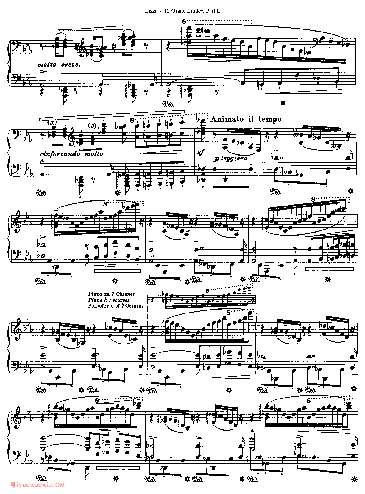 李斯特超级技巧练习曲[Franz Lisz-12 Grand Etudes-PartⅡ]No. 7,in Eb Major