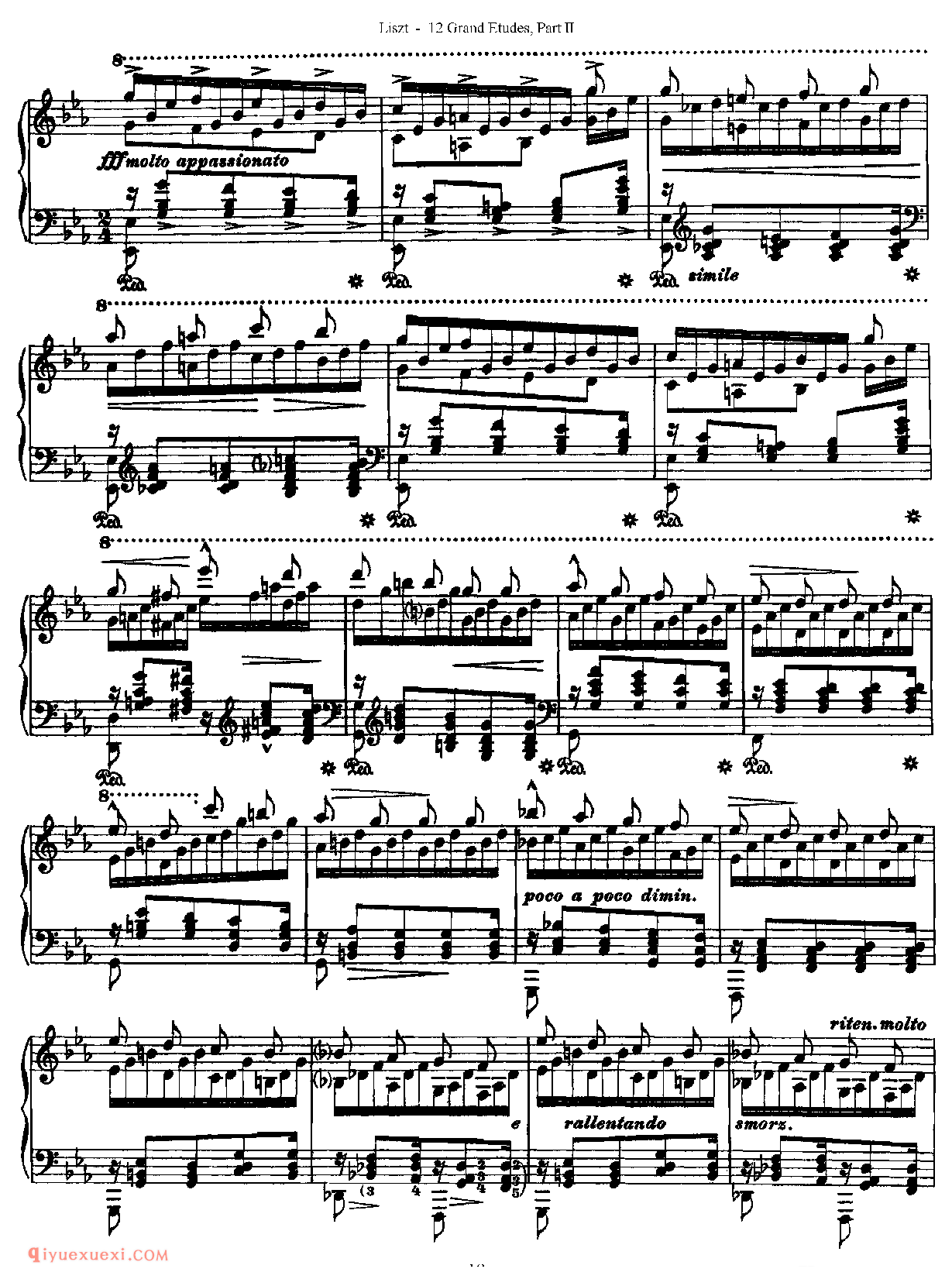 李斯特超级技巧练习曲[Franz Lisz-12 Grand Etudes-PartⅡ]No. 8,in C Minor