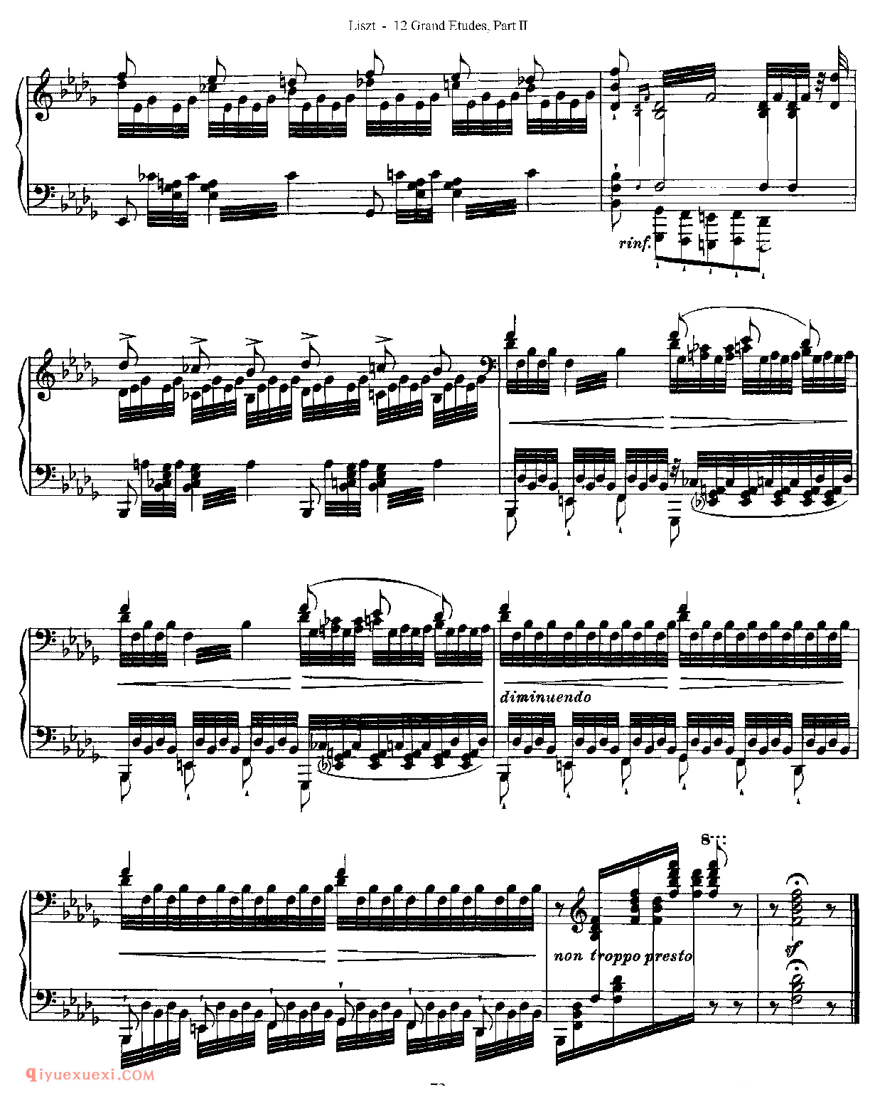 李斯特超级技巧练习曲[Franz Lisz-12 Grand Etudes-PartⅡ]No. 12,in Bb Minor