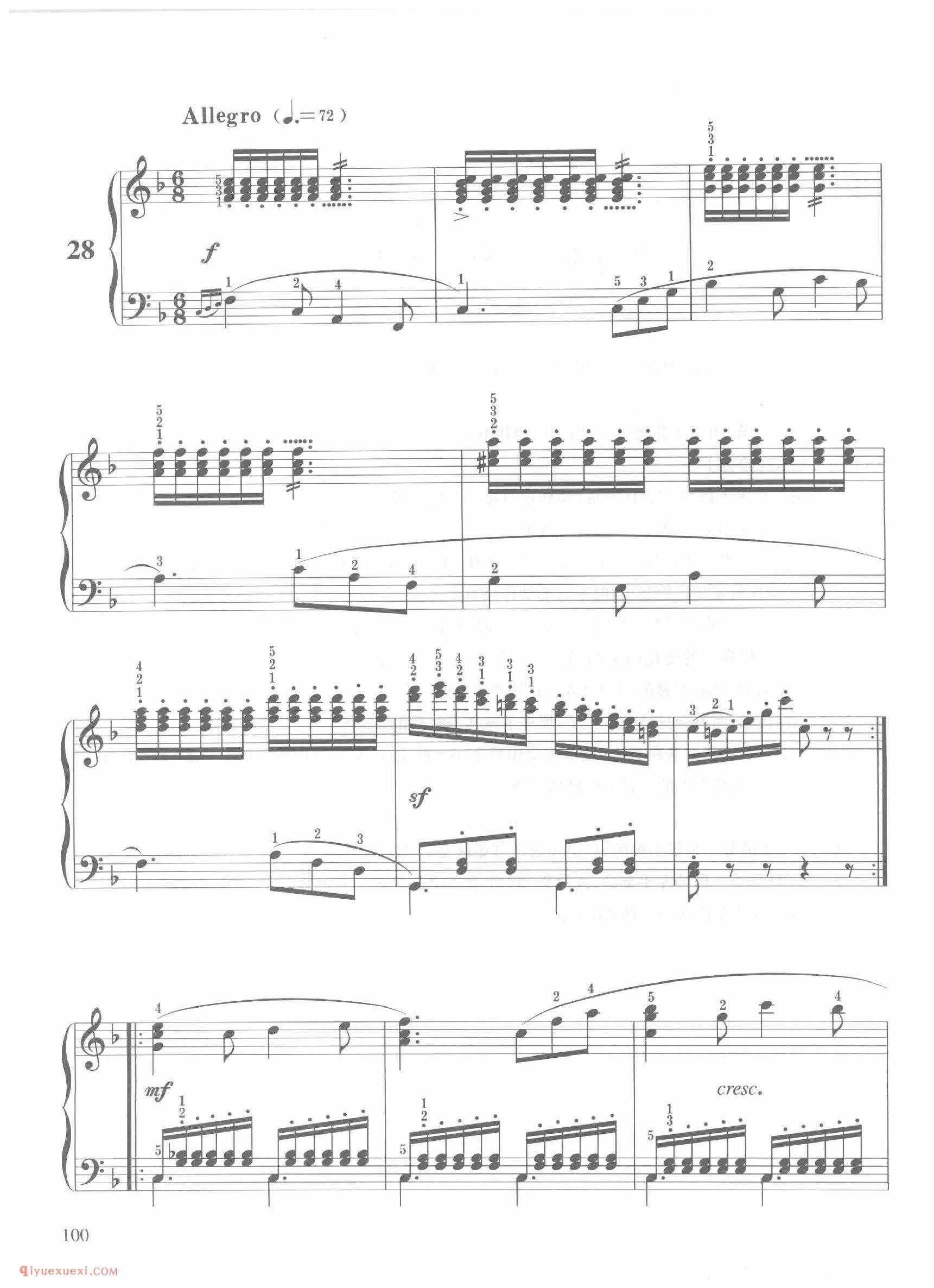 第28条F大调快板( Allegro)车尔尼钢琴作品849_常桦讲解 注释