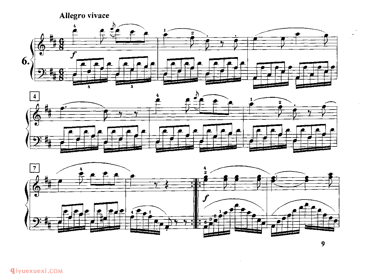 第六条 D大调左手分解和弦练习_车尔尼718_黄伊娜