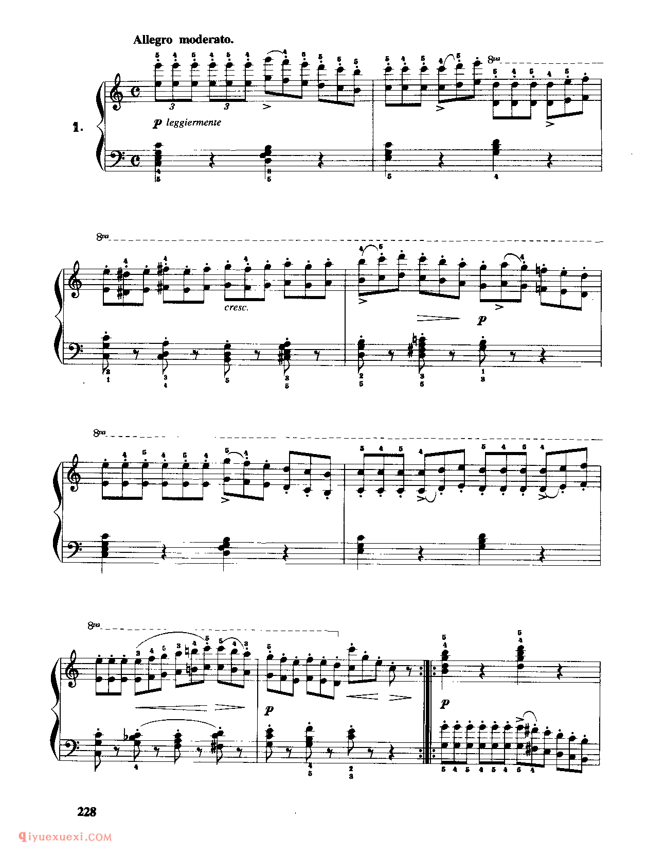 车尔尼作品553_钢琴八度练习曲_车尔尼553钢琴练习曲集