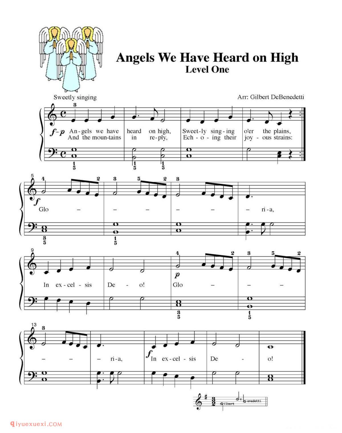 Angels We Have Heard on High_初级钢琴练习曲