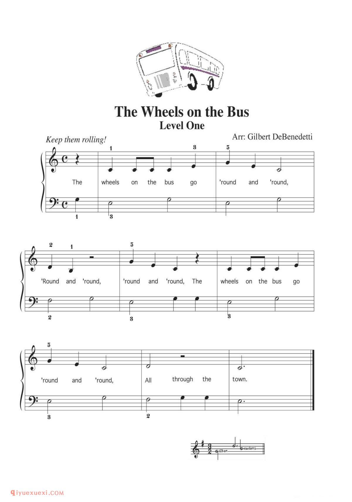 The Wheels on the Bus_初级钢琴练习曲