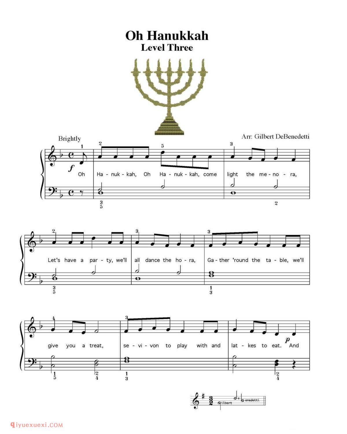 Oh Hanukkah_钢琴三级练习曲