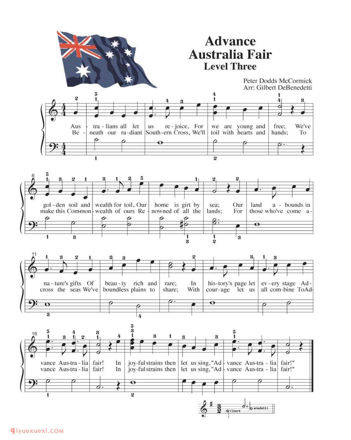 Australia Fair_钢琴三级练习曲