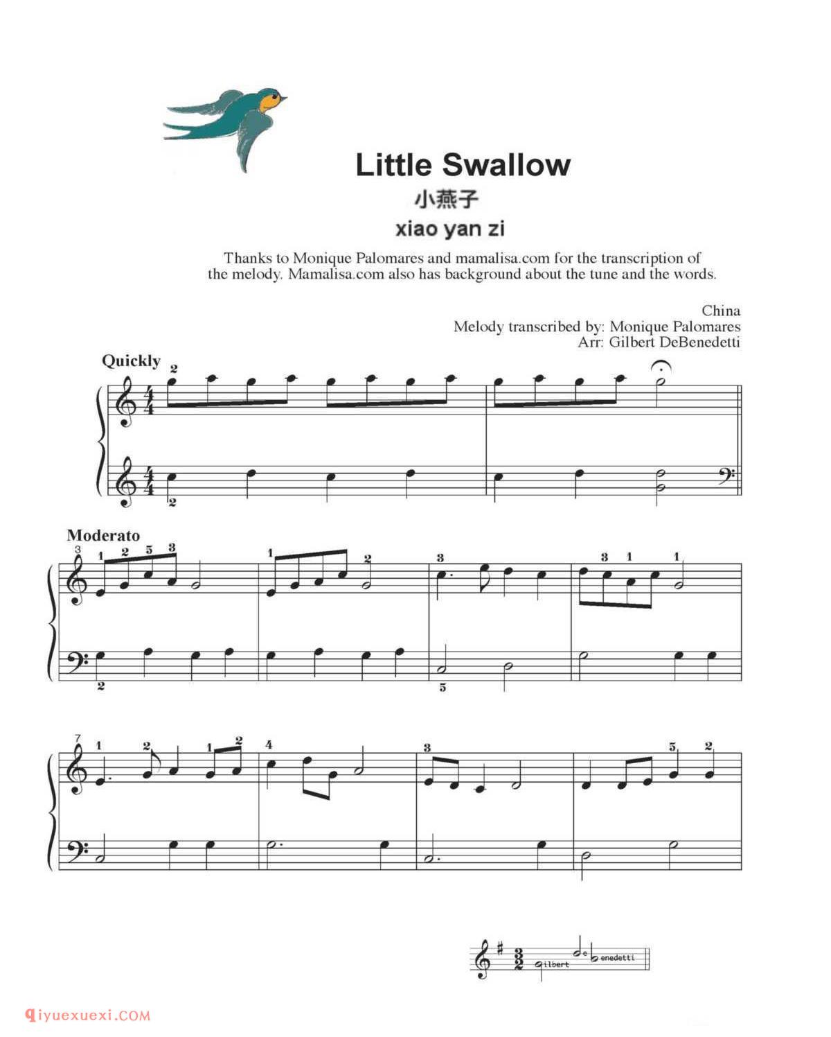 Little Swallow_钢琴初级练习曲