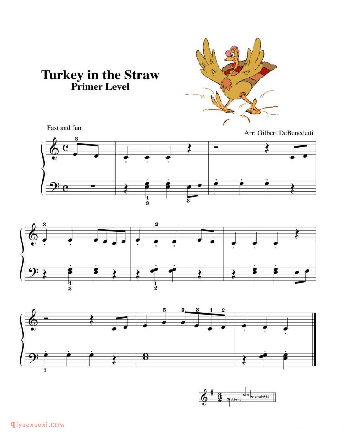 Turkey in the Straw_钢琴初级练习曲