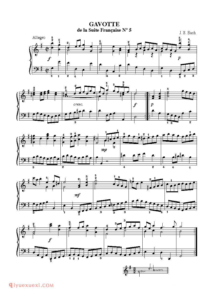 GAVOTTE_钢琴中级练习曲